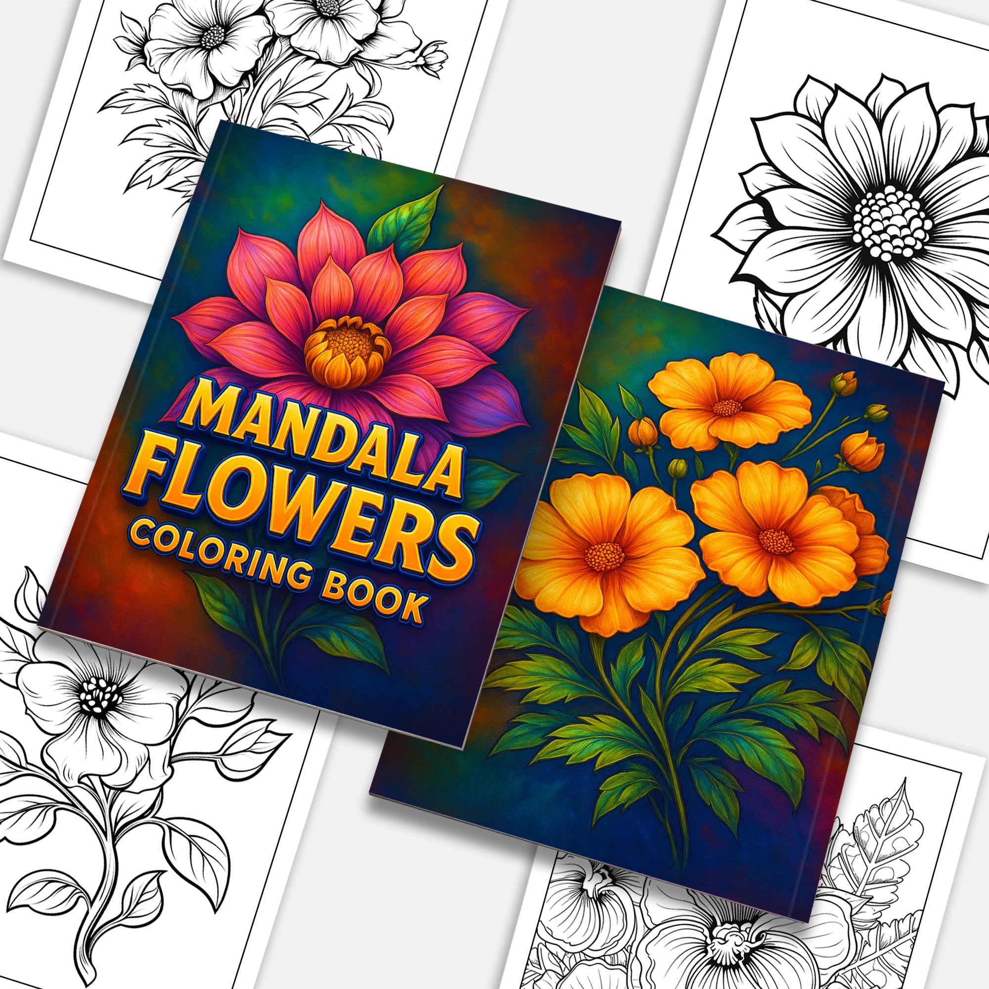 Mandala Flowers Coloring Pages – 48 Relaxing Floral Patterns for Adults to Color