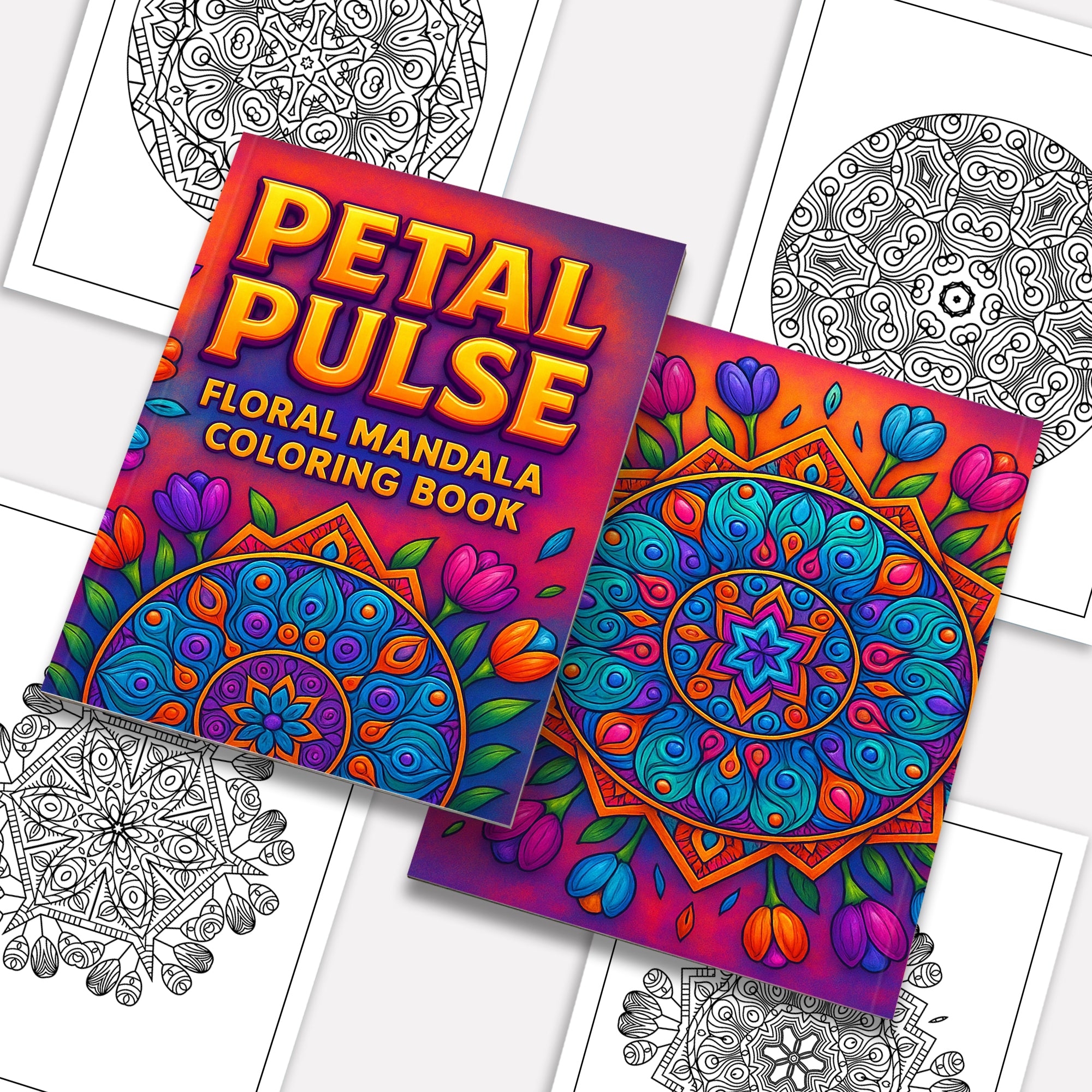 Petal Pulse – Floral Mandala Coloring Pages – 48 Intricate Designs for Adults