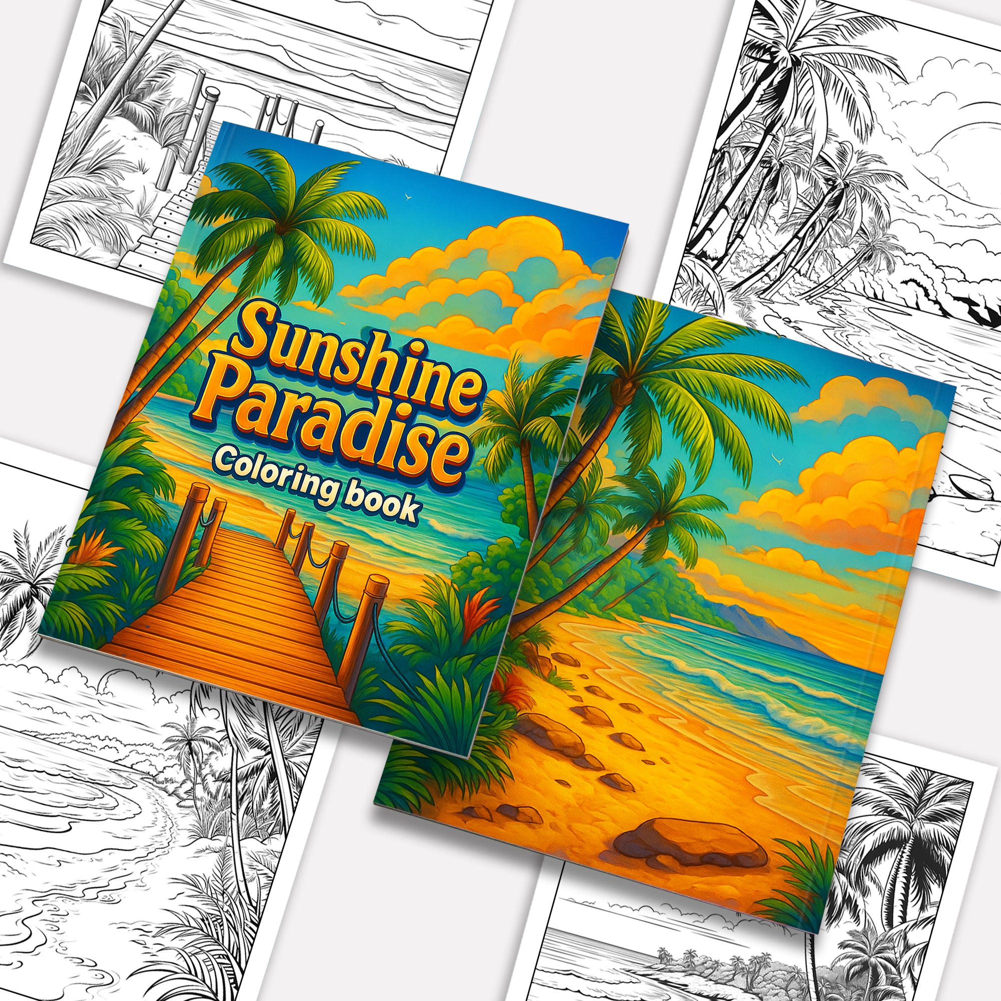 Sunshine Paradise Coloring Pages – 48 Fun and Easy Hawaii-Themed Coloring Sheets for Kids