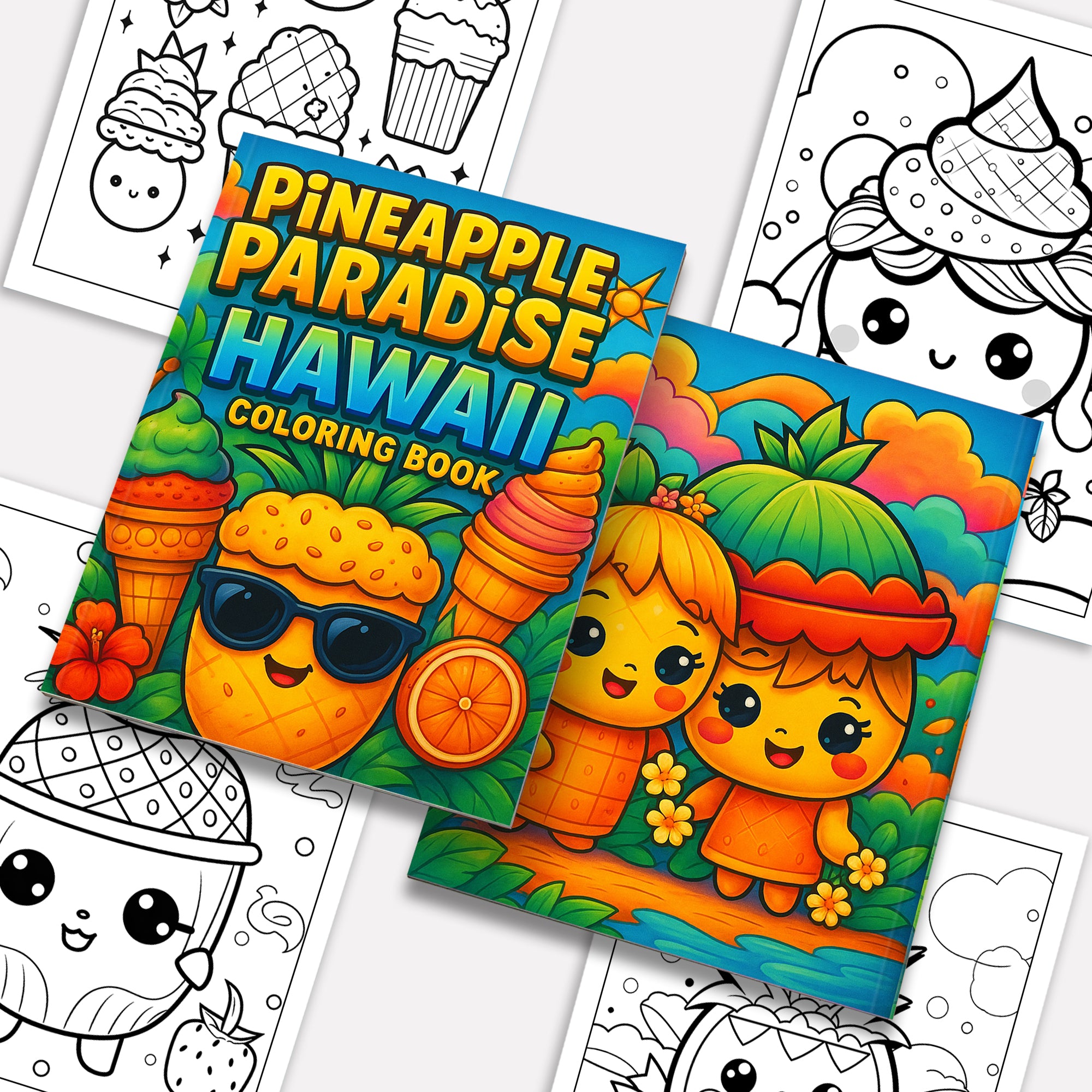 Pineapple Paradise Hawaii Coloring Pages – 48 Fun Summer Scenes for Kids