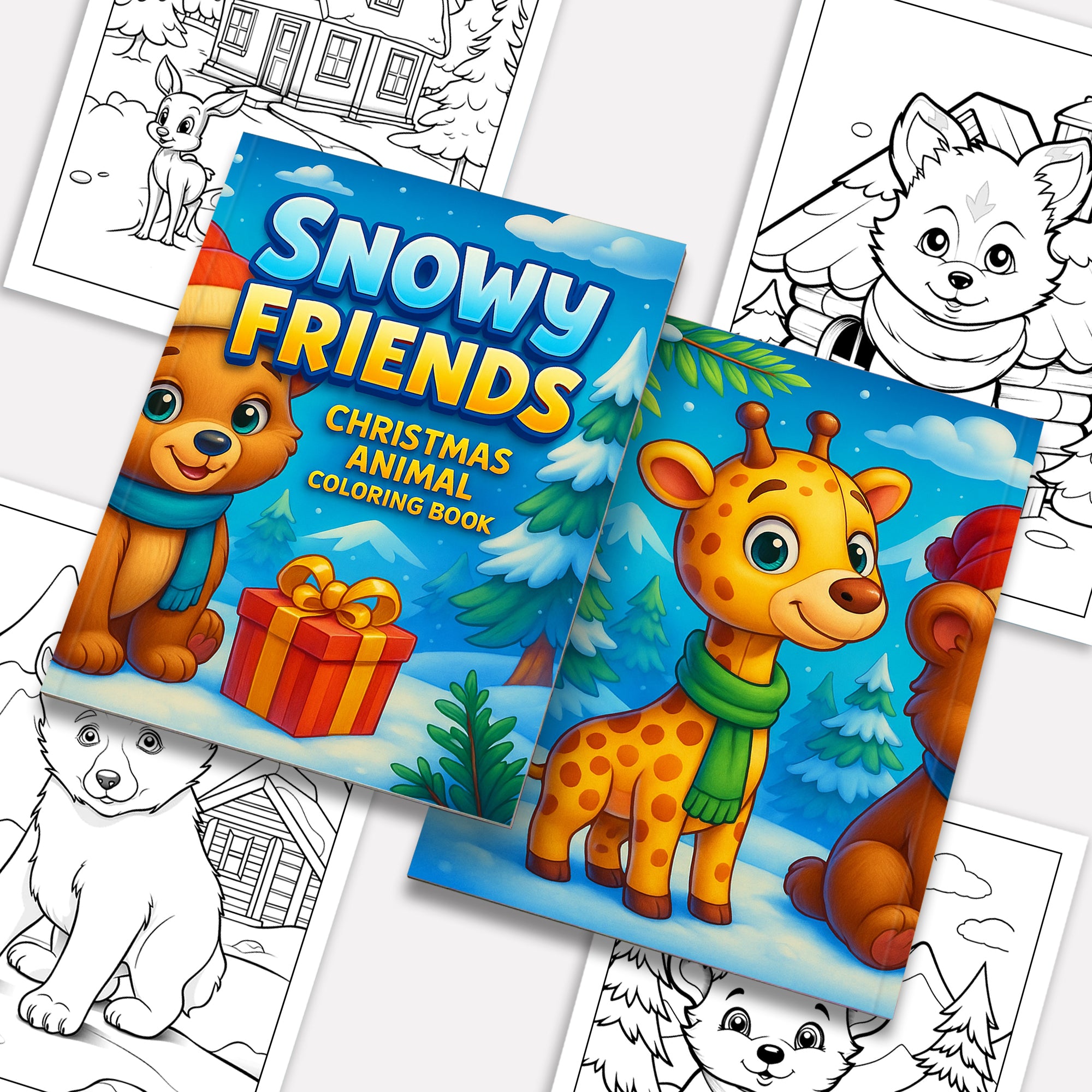 Snowy Friends Coloring Pages – 48 Pages – Cute Winter Animals – For Kids