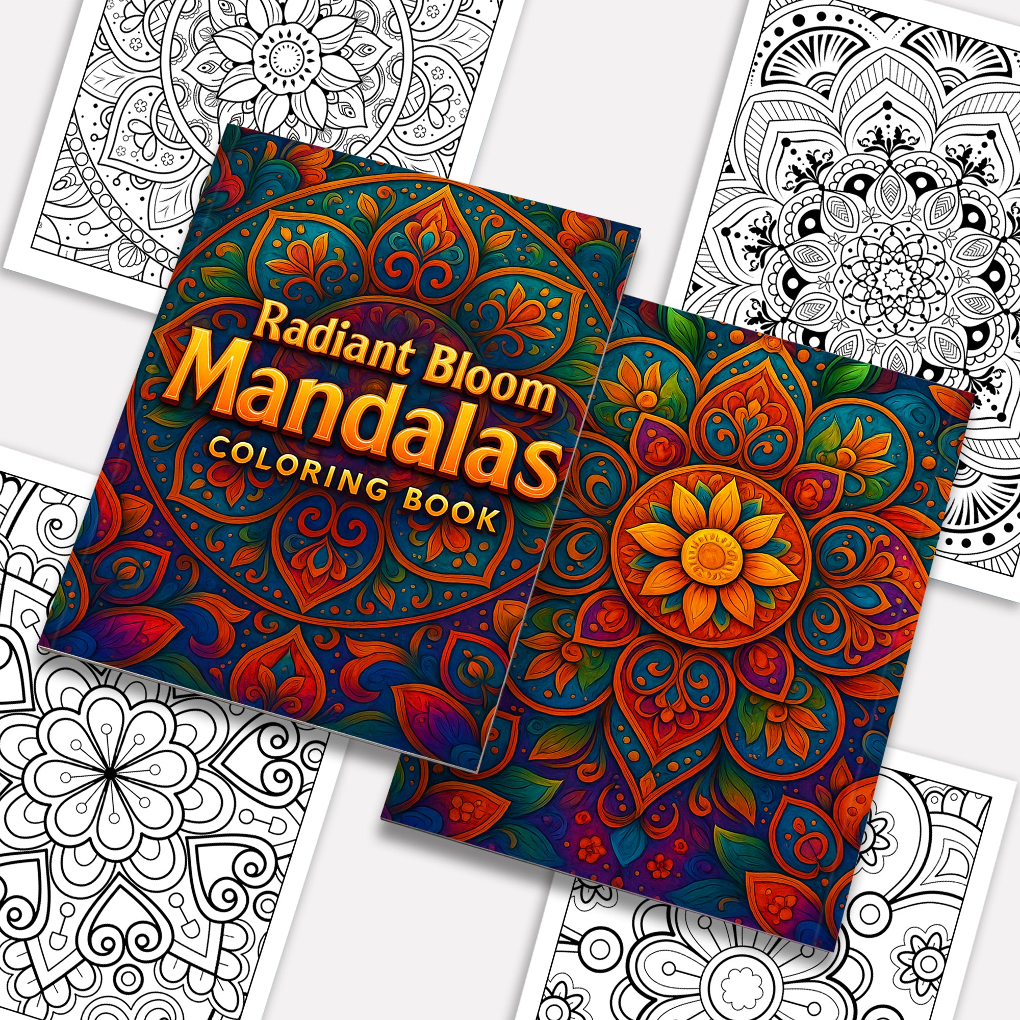 Radiant Bloom Mandalas Coloring Pages – 48 Floral Pattern Designs for Adults