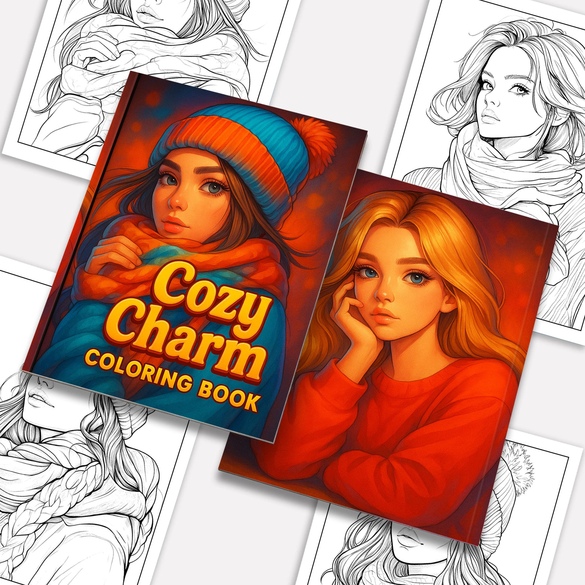 Cozy Charm Coloring Pages – 48 Relaxing Portrait Designs for Adults