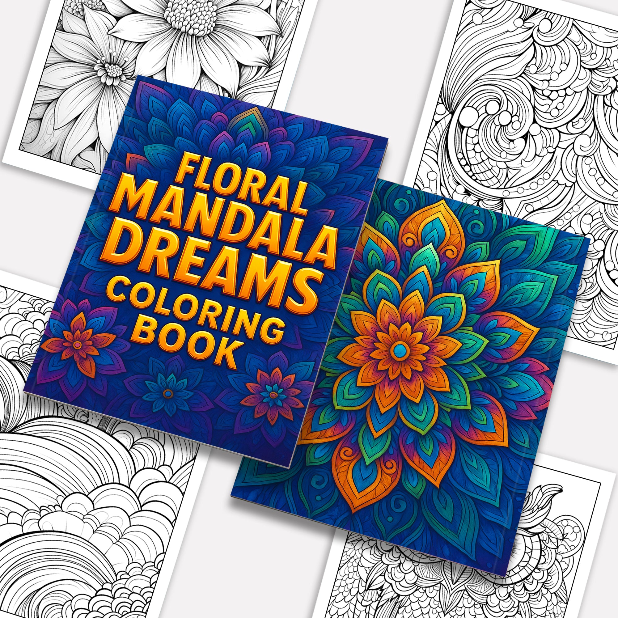 Floral Mandala Dreams Coloring Pages – 48 Flower Designs for Adults