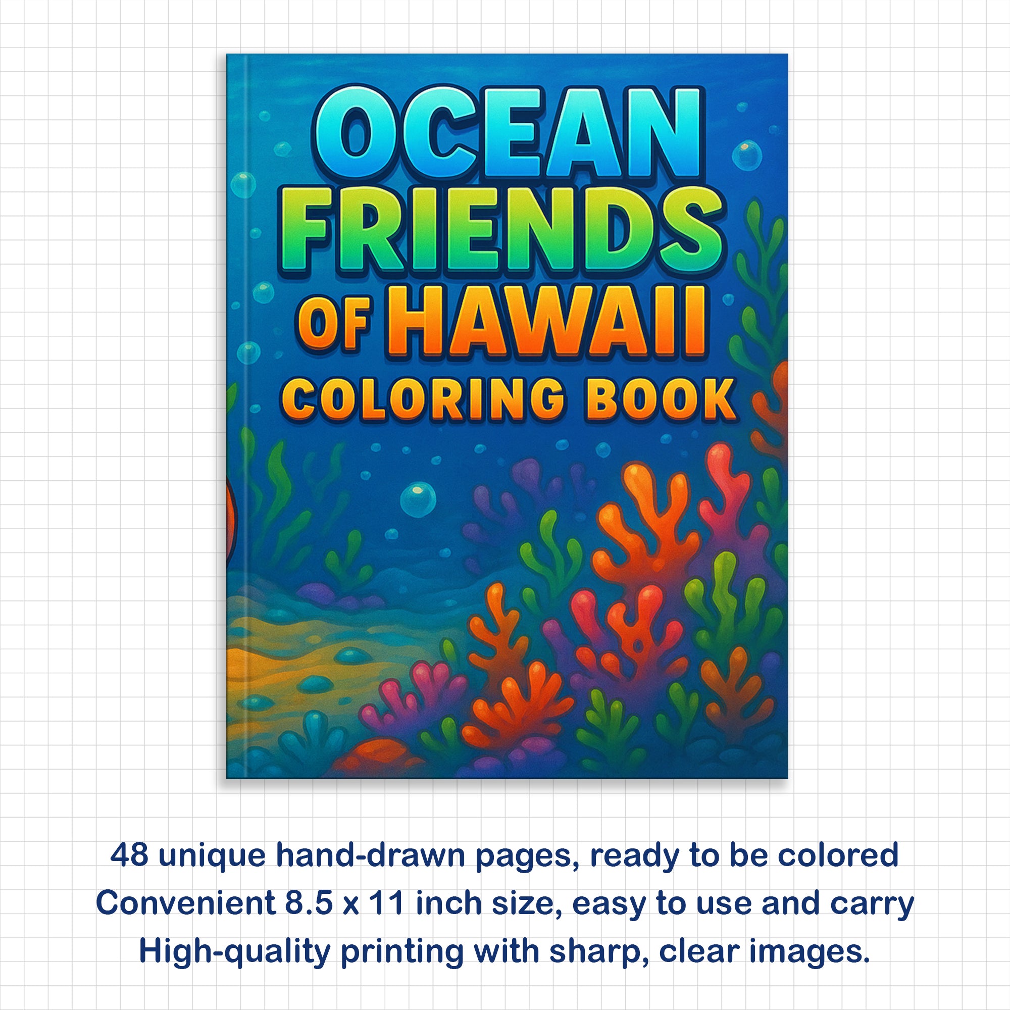 Ocean Friends of Hawaii Coloring Pages – 48 Fun Sea Life Designs for Kids