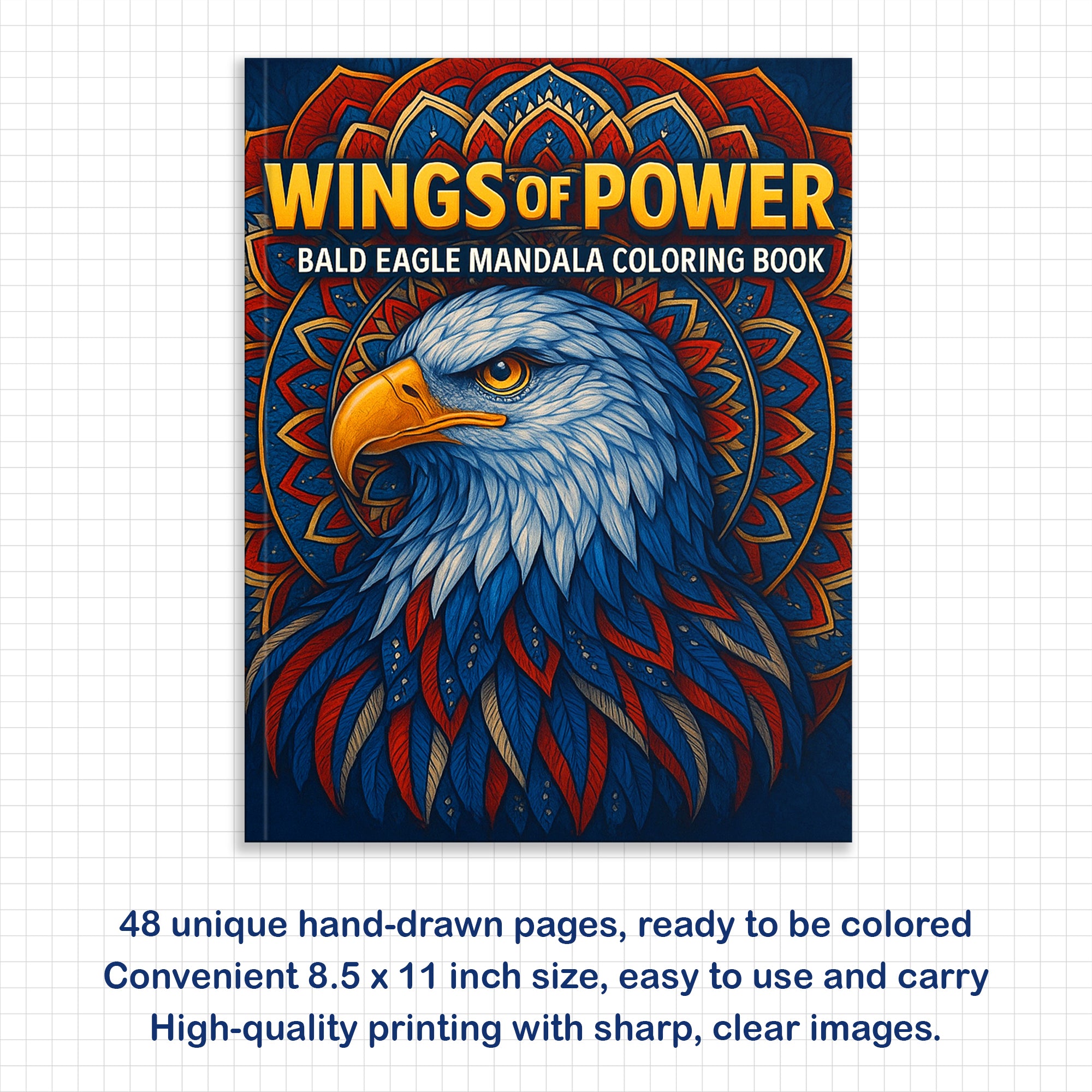 Wings of Power Coloring Pages – 48 Intricate Mandala Eagle Designs for Adults