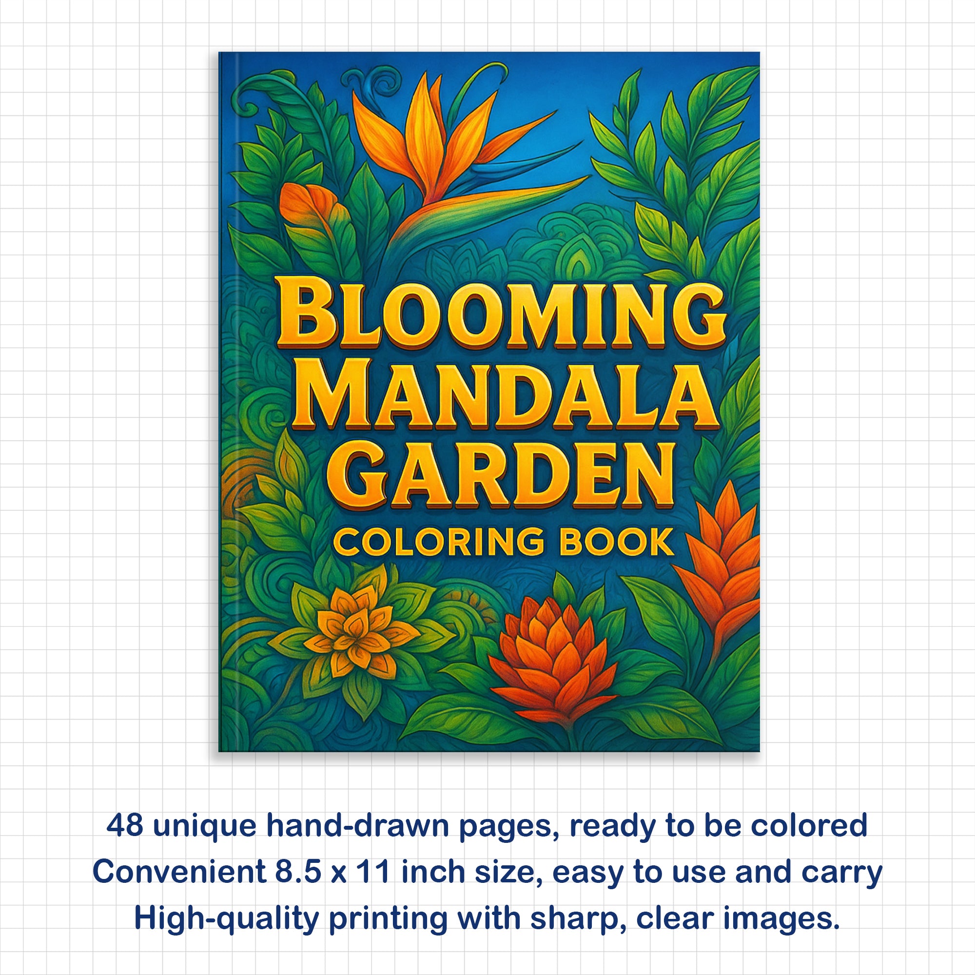 Blooming Mandala Garden Coloring Pages – 48 Floral Designs for Adults