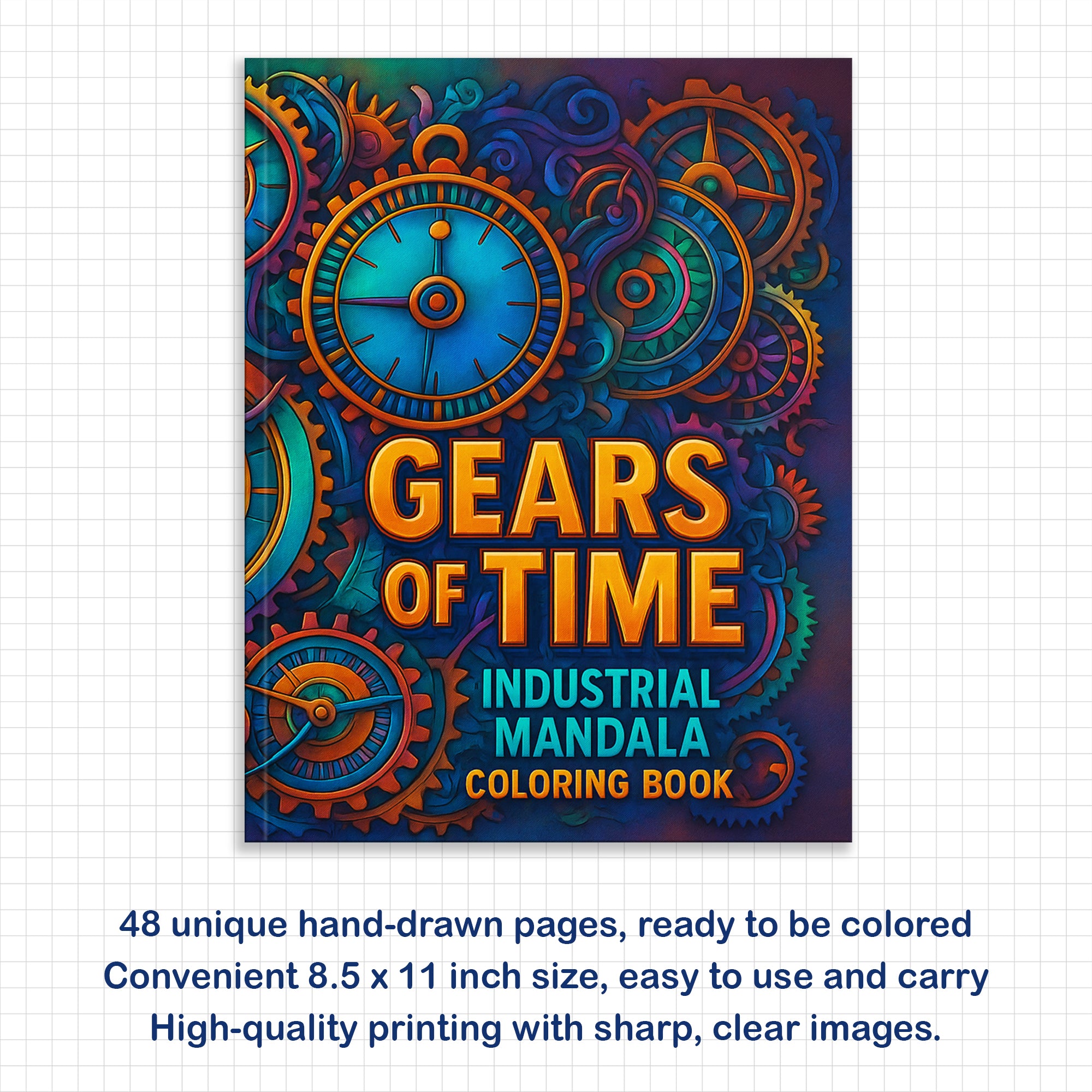 Gears of Time Coloring Pages – 48 Industrial-Themed Mandalas for Adults