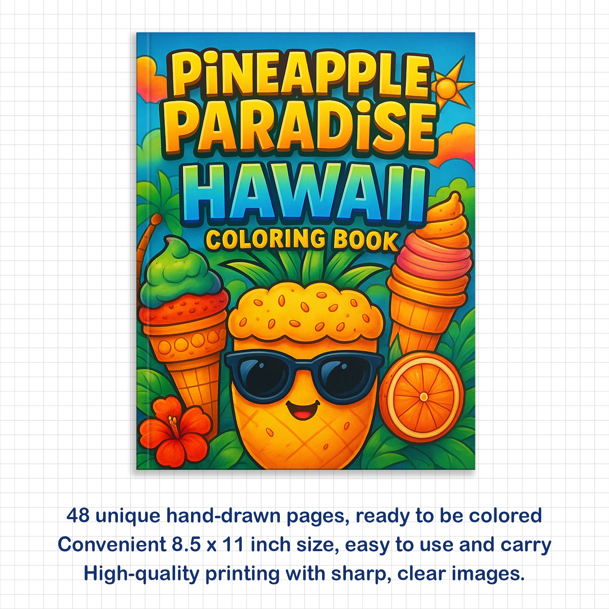 Pineapple Paradise Hawaii Coloring Pages – 48 Fun Summer Scenes for Kids