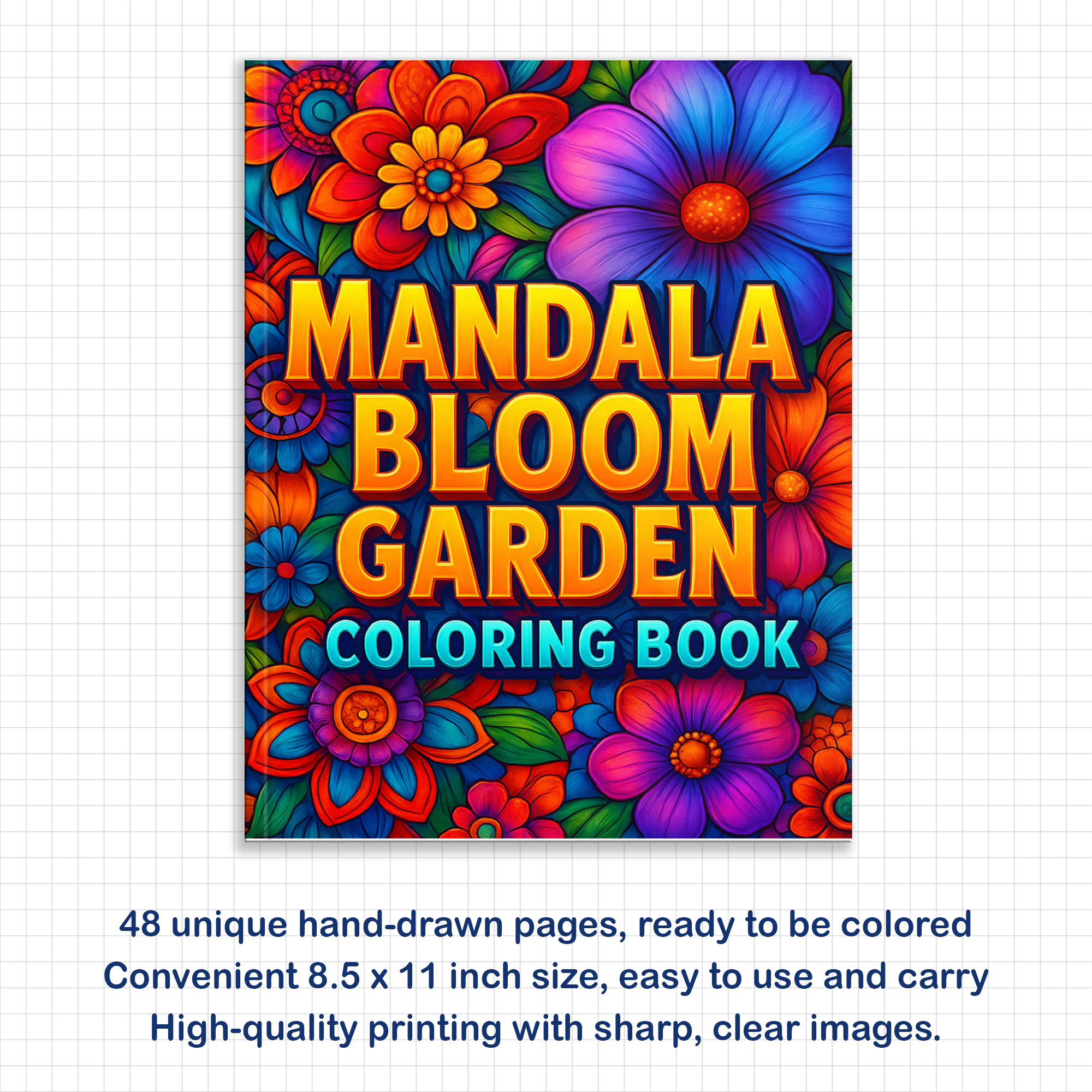 Mandala Bloom Garden Coloring Pages – 48 Floral Mandala Designs for Adults