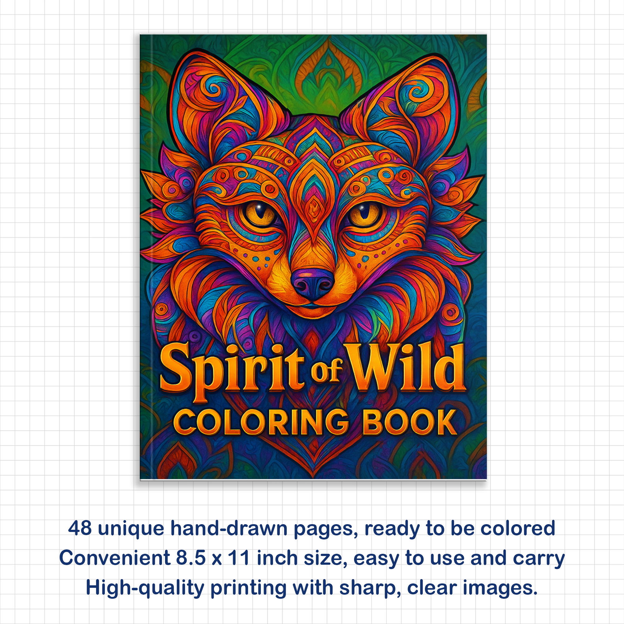 Spirit of the Wild Coloring Pages – 48 Animal Mandala Designs for Adults