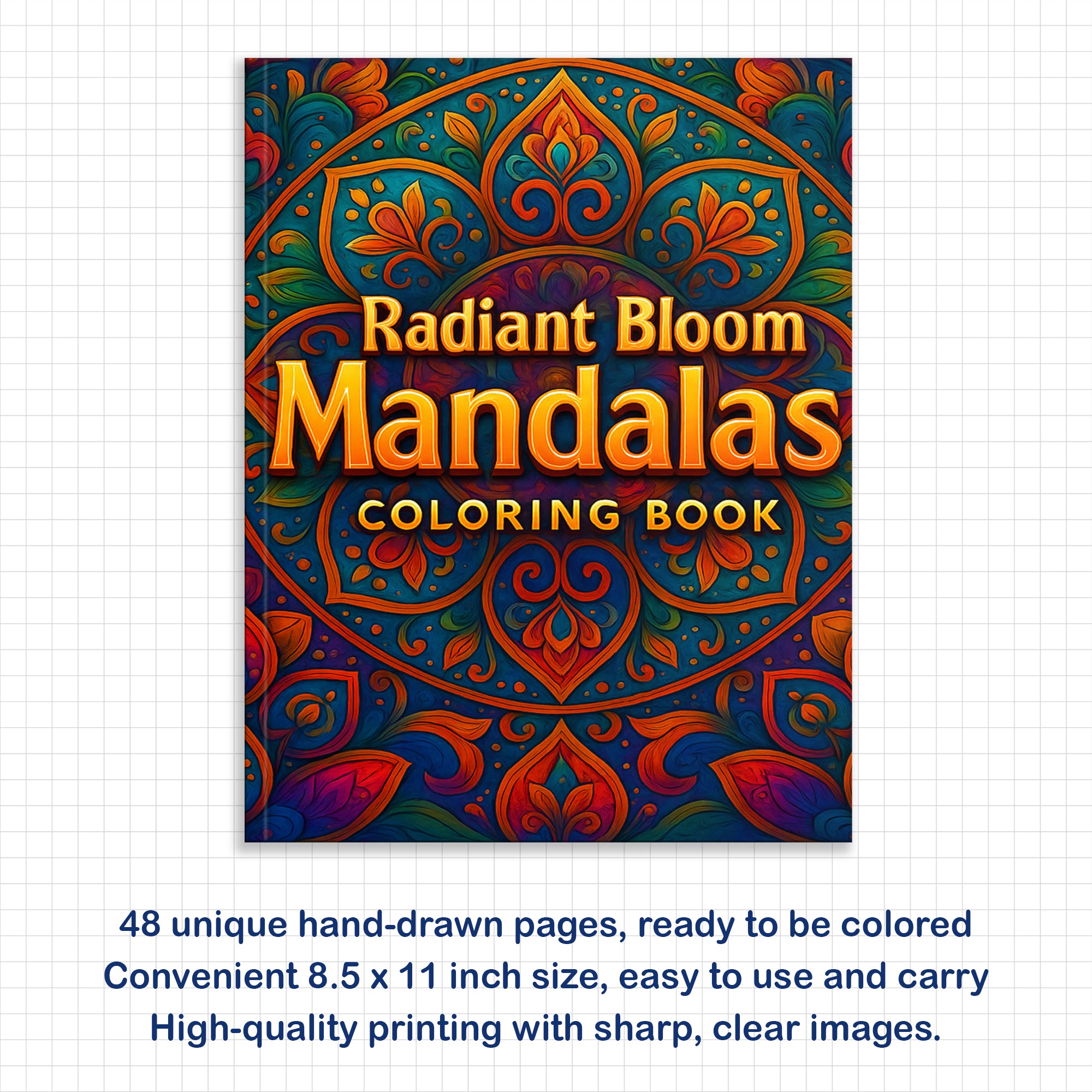 Radiant Bloom Mandalas Coloring Pages – 48 Floral Pattern Designs for Adults