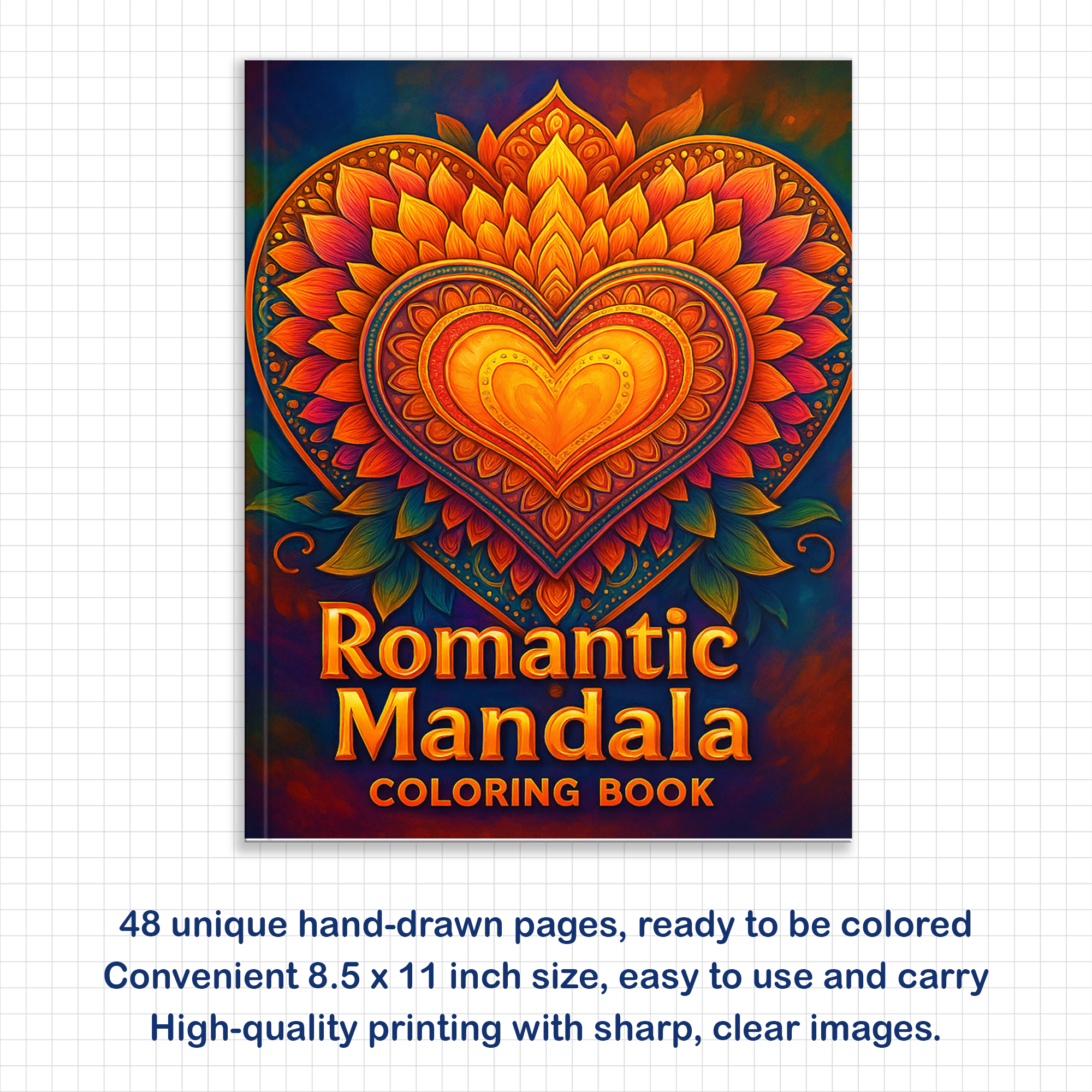 Romantic Mandala Coloring Pages – 48 Whimsical Love and Floral Patterns for Adults