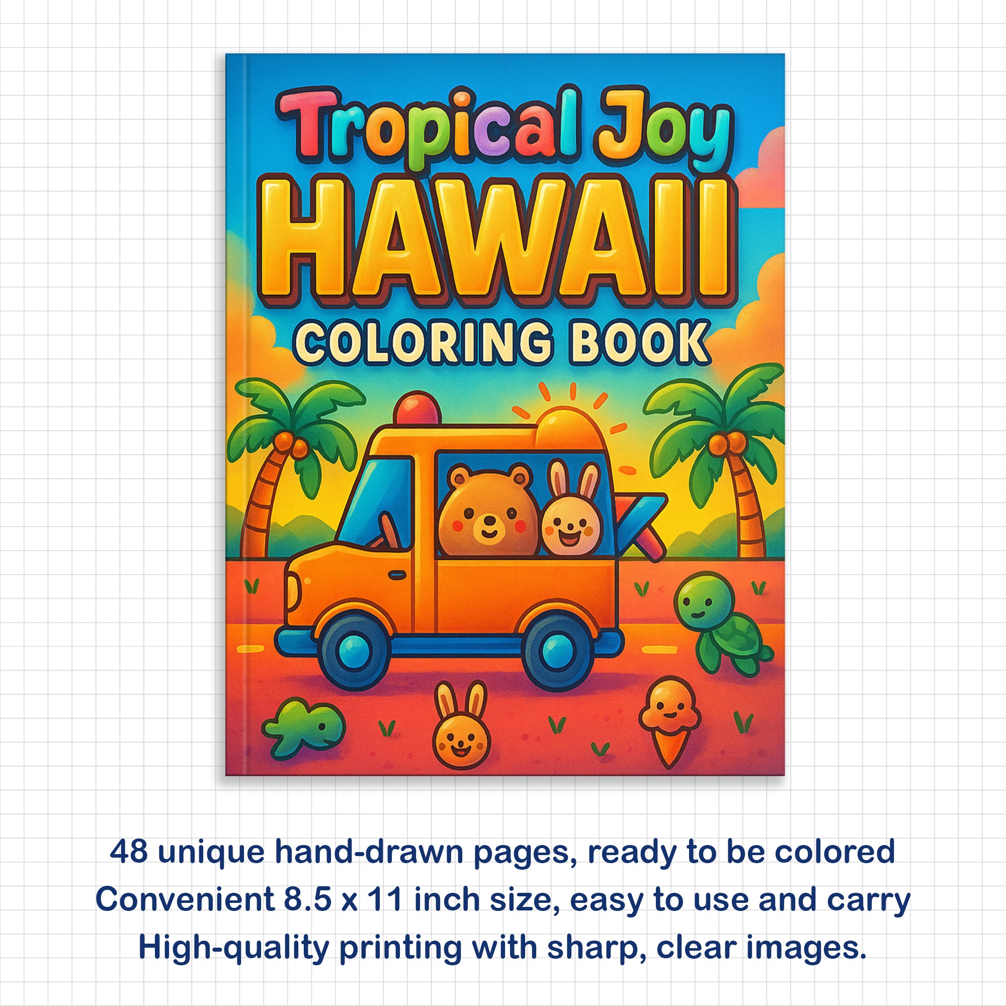 Tropical Joy Hawaii Coloring Pages – 48 Fun and Cute Summer Scenes for Kids