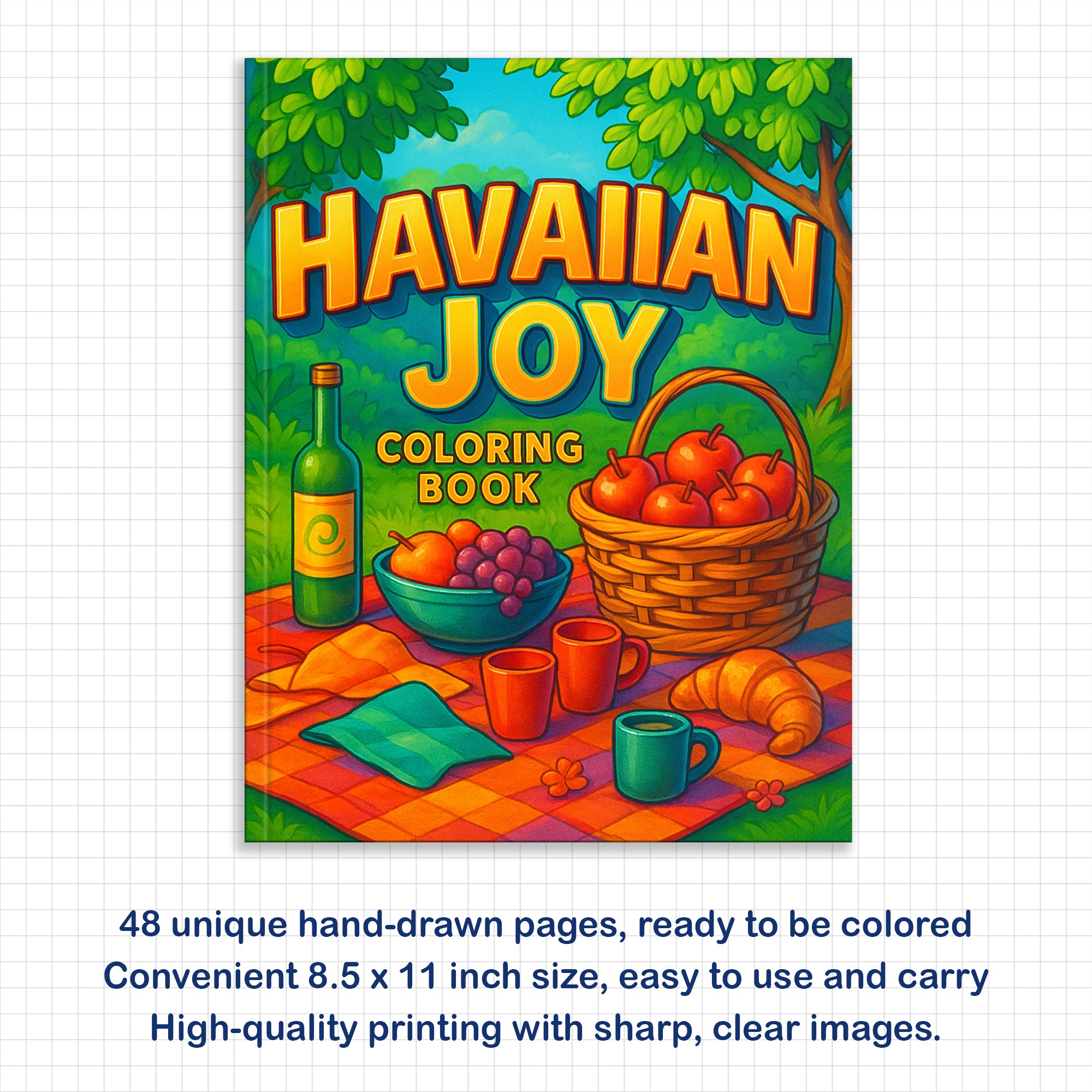 Hawaiian Joy Coloring Pages – 48 Fun Tropical Scenes for Kids