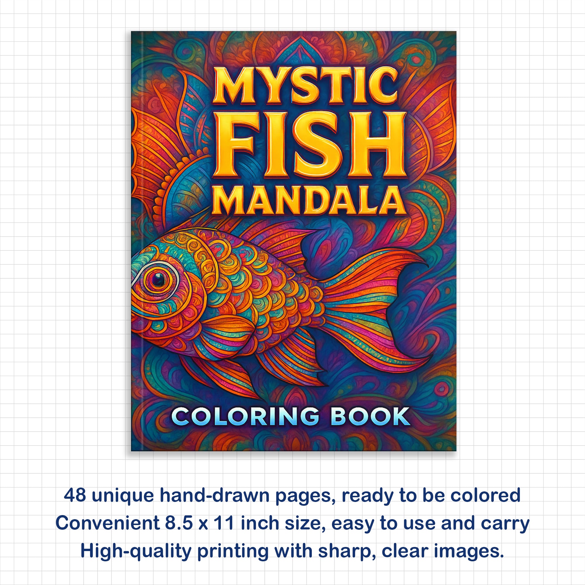 Mystic Fish Mandala Coloring Pages – 48 Ocean-Inspired Designs for Adults