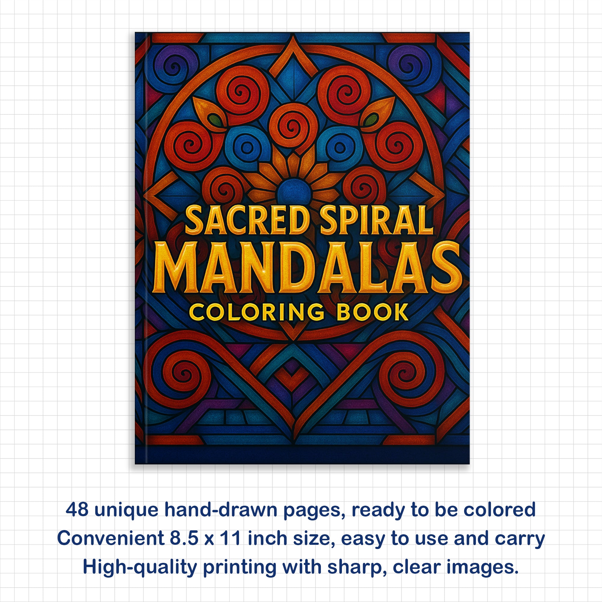 Sacred Spiral Mandalas Coloring Pages – 48 Hypnotic Geometric Art for Adults