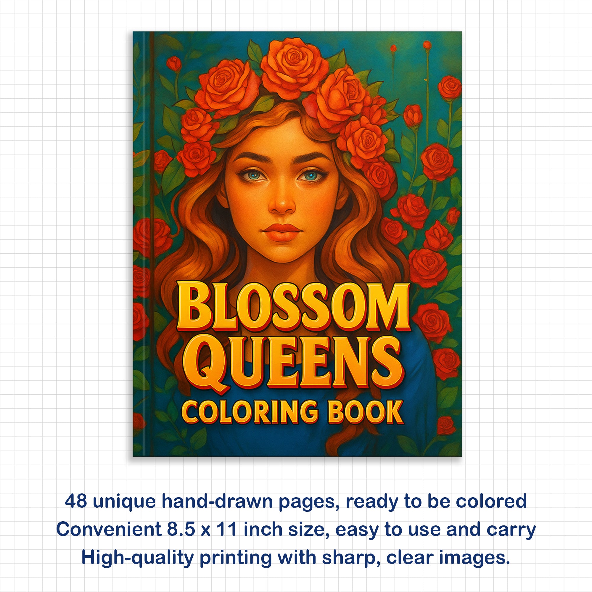 Blossom Queens Coloring Pages – 48 Floral Portraits of Black Women for Adults
