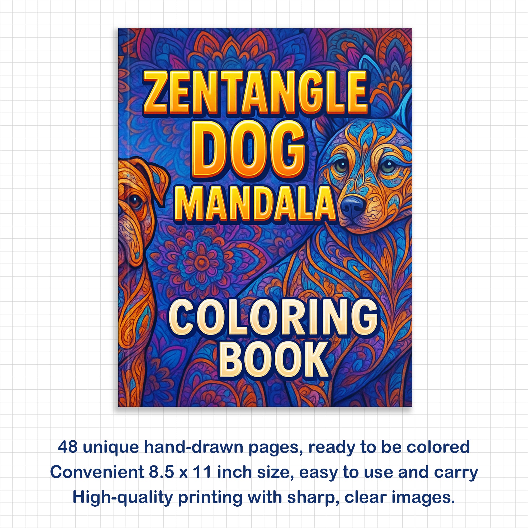 Zentangle Dog Mandala Coloring Pages – 48 Intricate Pet-Inspired Designs for Adults
