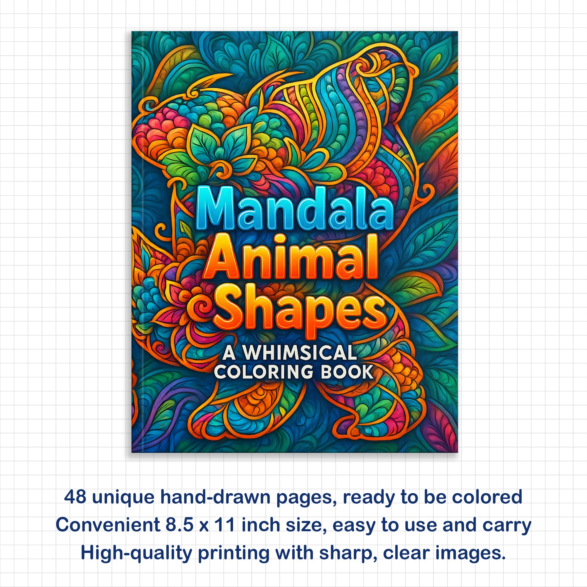 Mandala Animal Shapes Coloring Pages – 48 Intricate Silhouette Designs for Adults