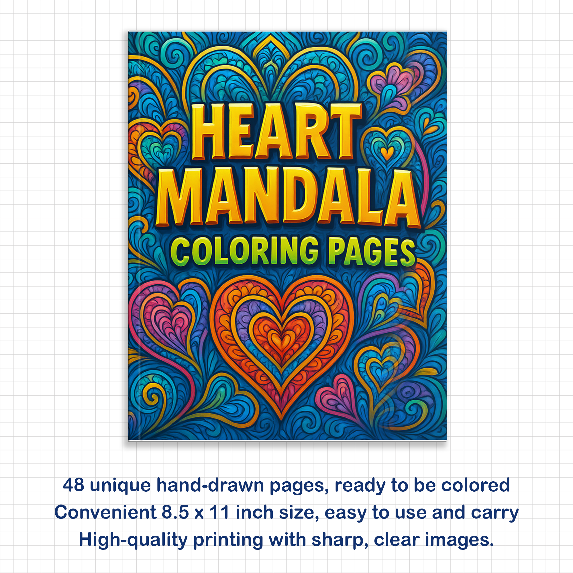 Heart Mandala Coloring Pages – 48 Intricate Love-Themed Designs for Adults