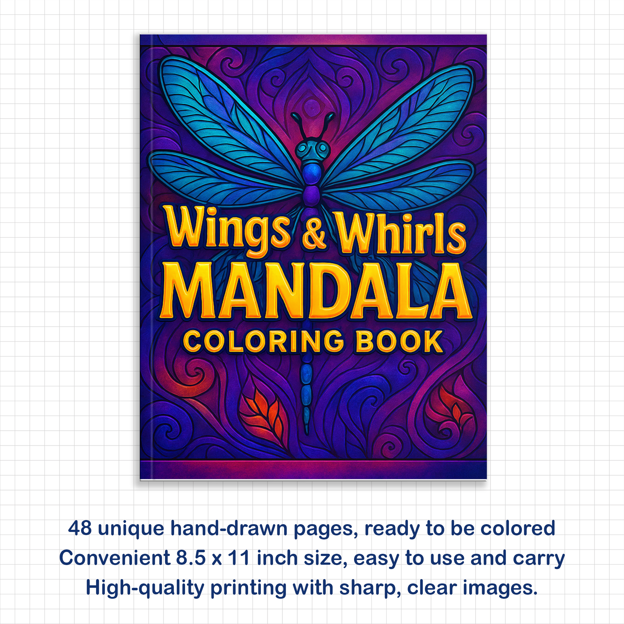 Wings & Whirls Mandala Coloring Pages – 48 Intricate Designs for Adults