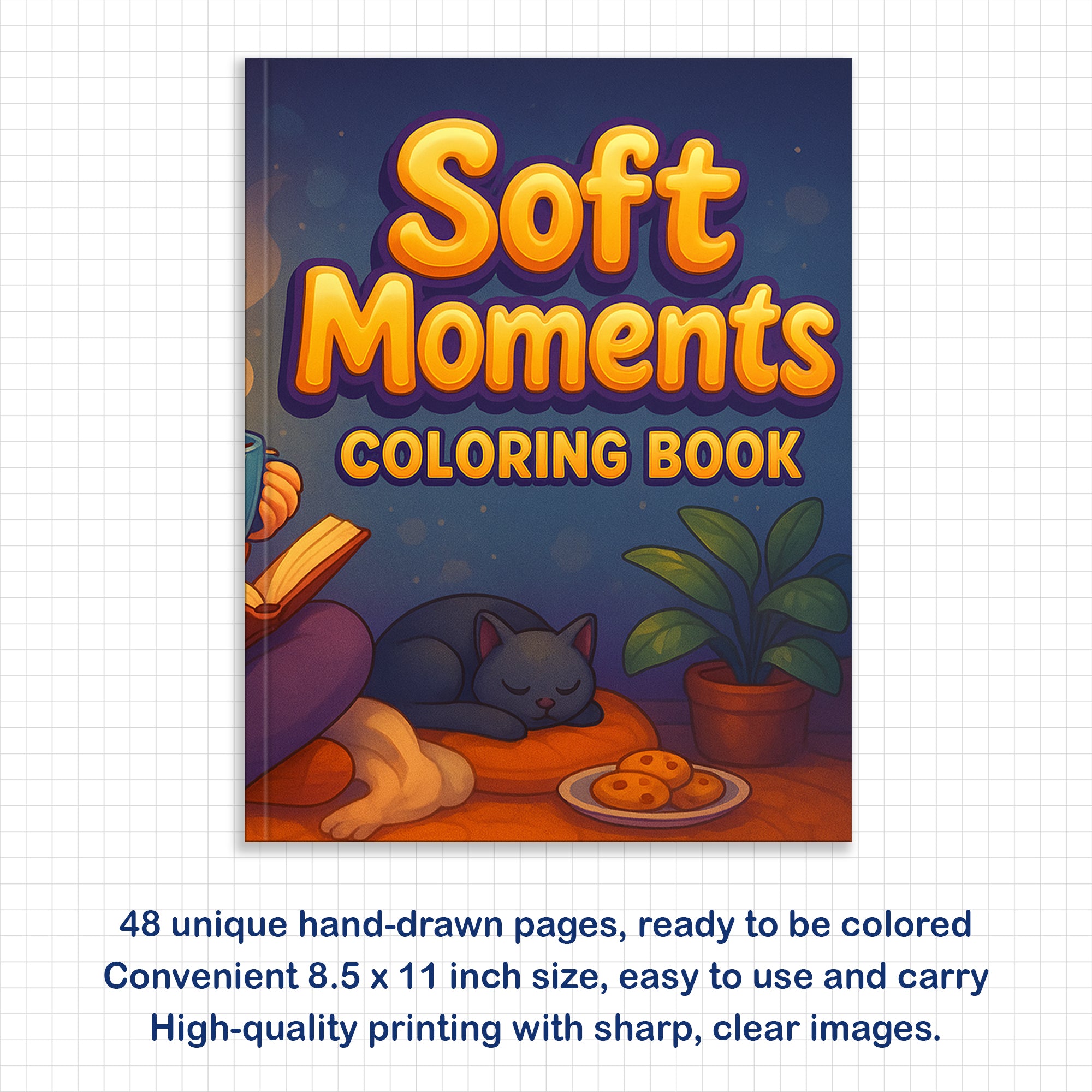 Soft Moments Coloring Pages – 48 Cozy Girl Vibes for Adults