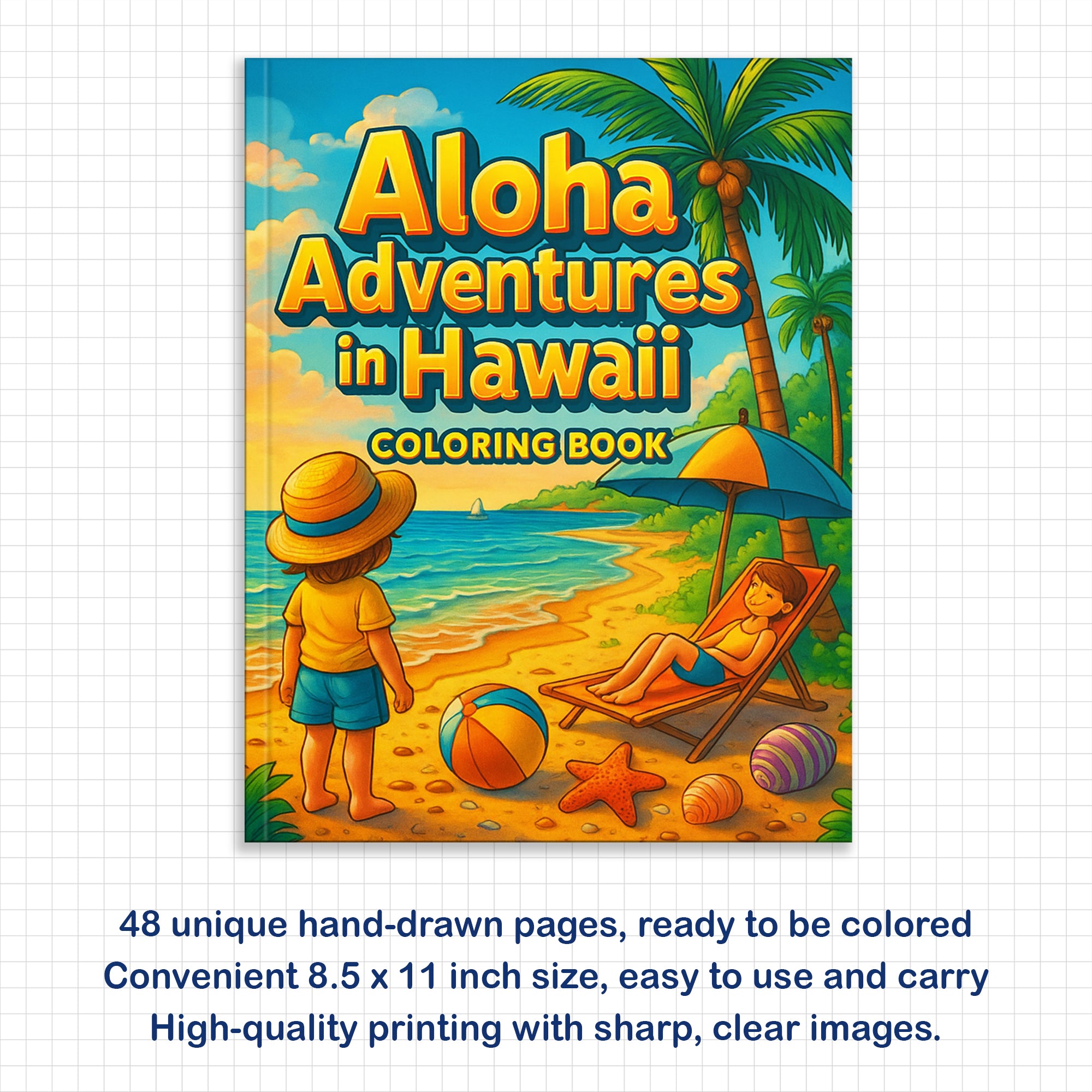 Aloha Adventures in Hawaii Coloring Pages – 48 Summer Fun Designs for Kids