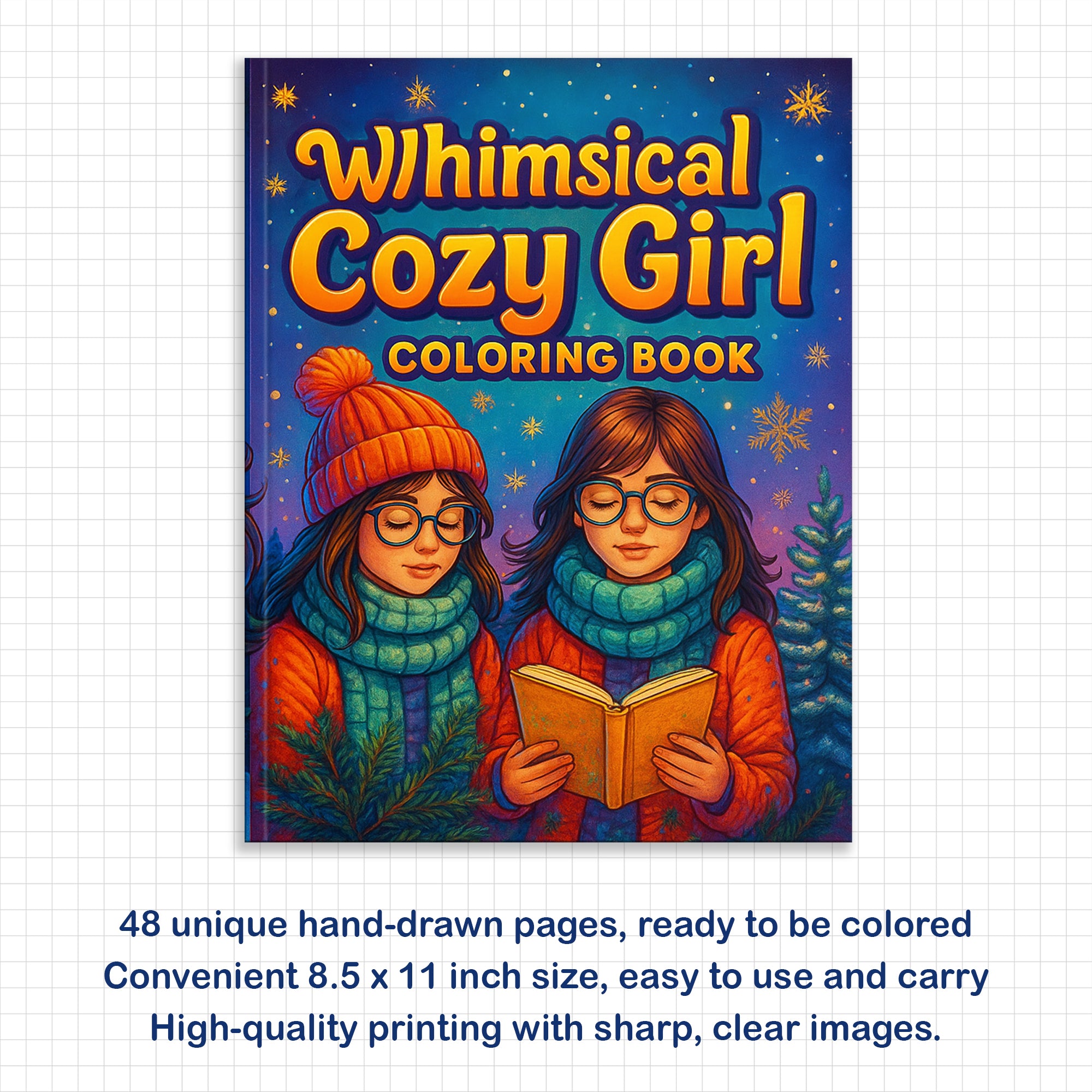 Whimsical Cozy Girl Coloring Pages – 48 Calm & Pretty Designs for Adults