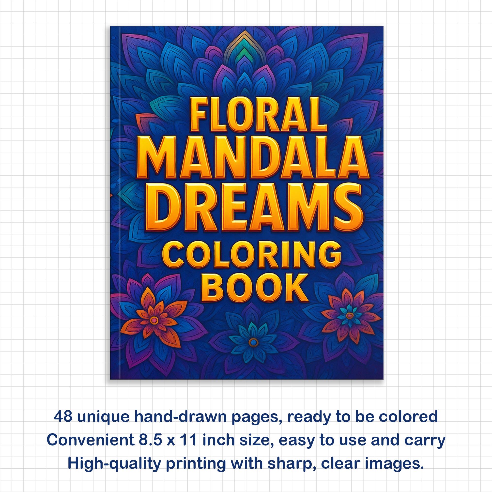 Floral Mandala Dreams Coloring Pages – 48 Flower Designs for Adults