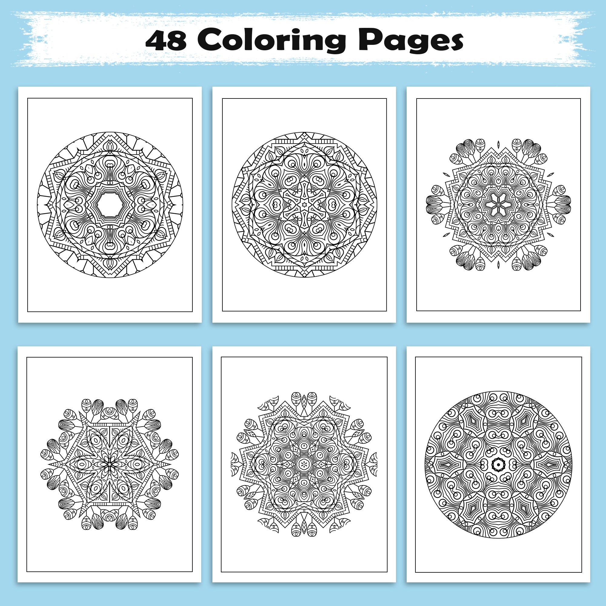 Petal Pulse – Floral Mandala Coloring Pages – 48 Intricate Designs for Adults