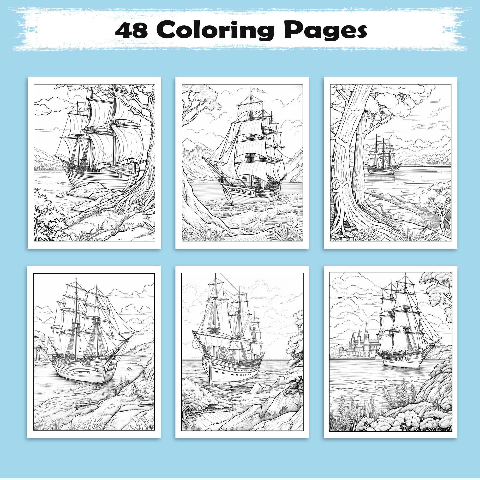 Sailing Hawaii Coloring Pages – 48 Tropical Ocean Scenes for Adults