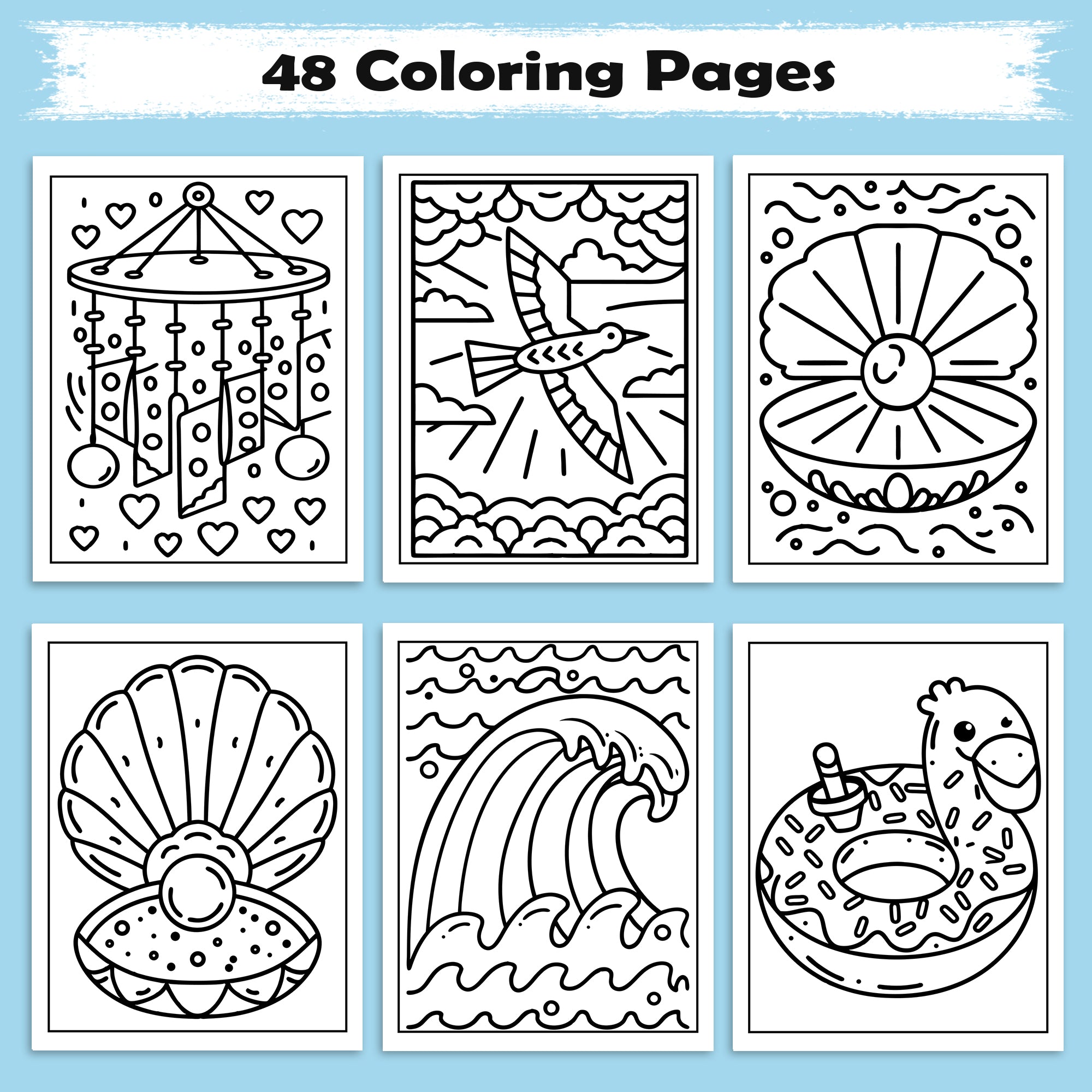 Aloha Vibes Hawaii Coloring Pages – 48 Fun Beach & Island Scenes for Kids