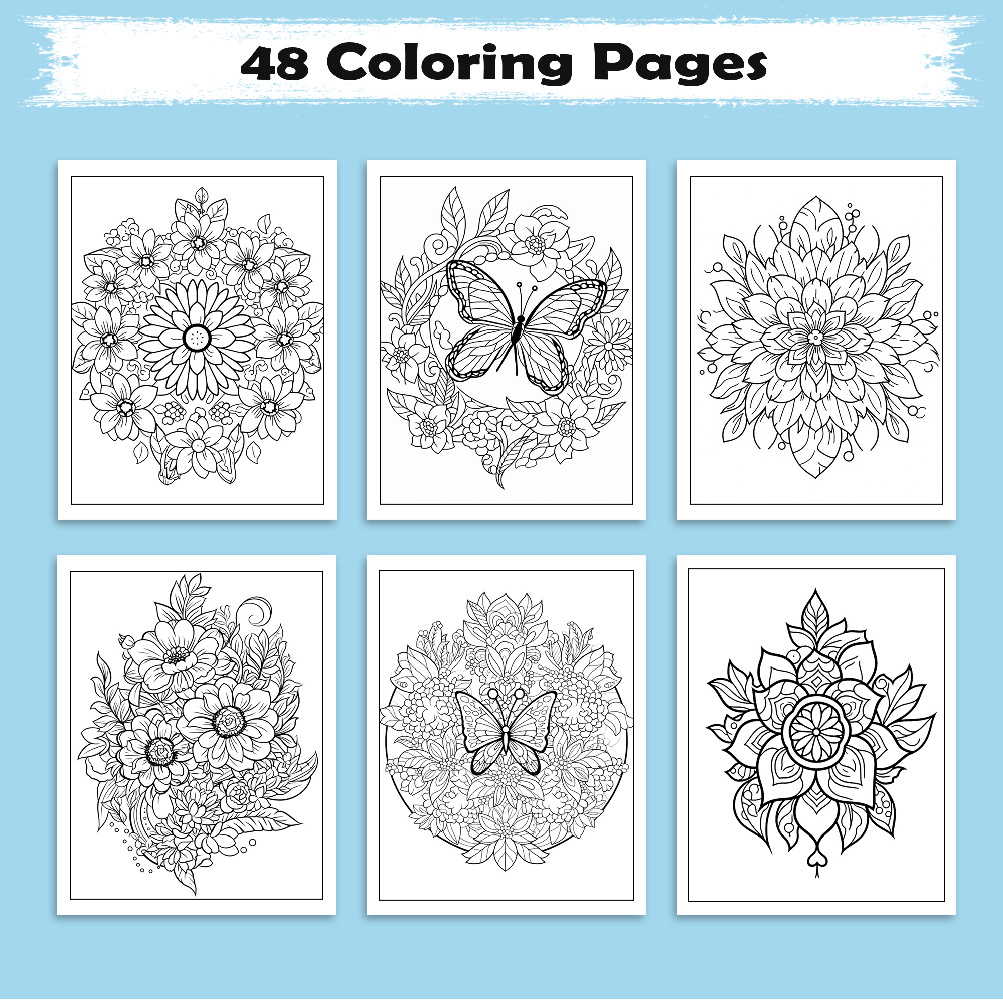 Mandala Bloom Coloring Pages – 48 Intricate Spring Designs for Adults