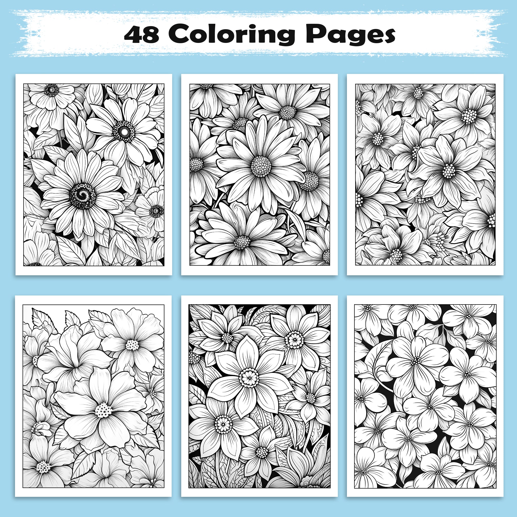 Petal Mandalas Coloring Pages – 48 Intricate Floral Zentangle Designs for Adults