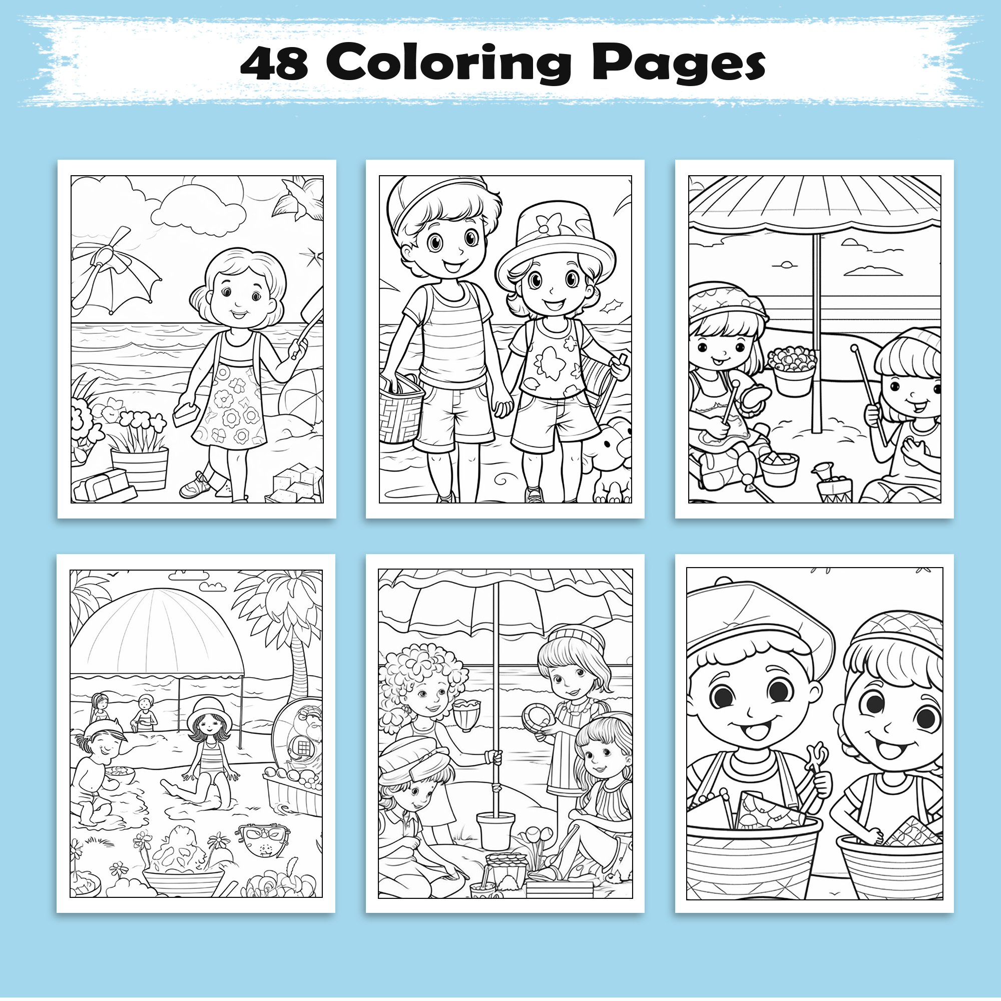 Hawaii Bliss Coloring Pages – 48 Summer Scenes for Kids