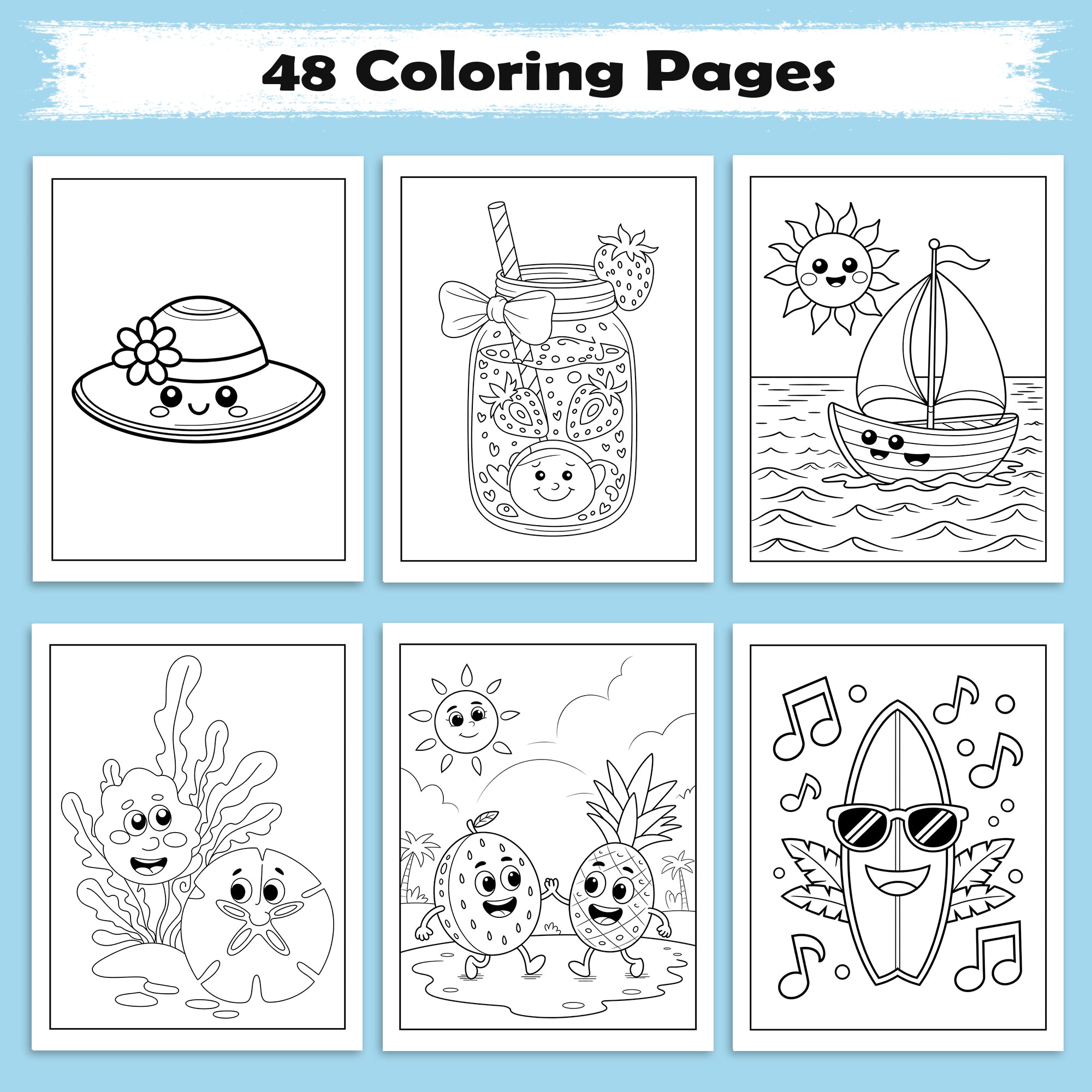 Tropical Fun Hawaii Coloring Pages – 48 Cute Summer Activities for Kids