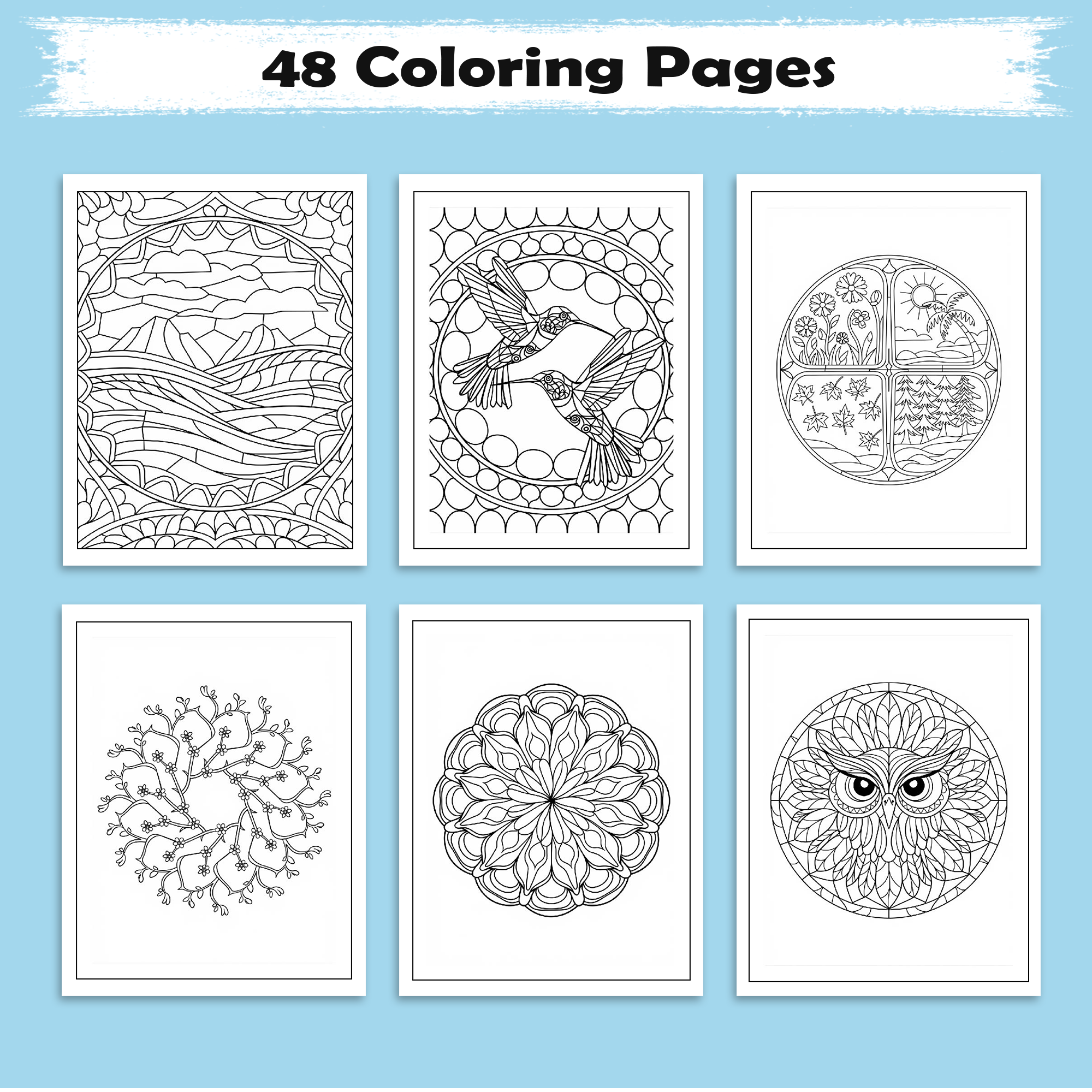 Nature Mandala Reflections Coloring Pages – 48 Intricate Designs for Adults