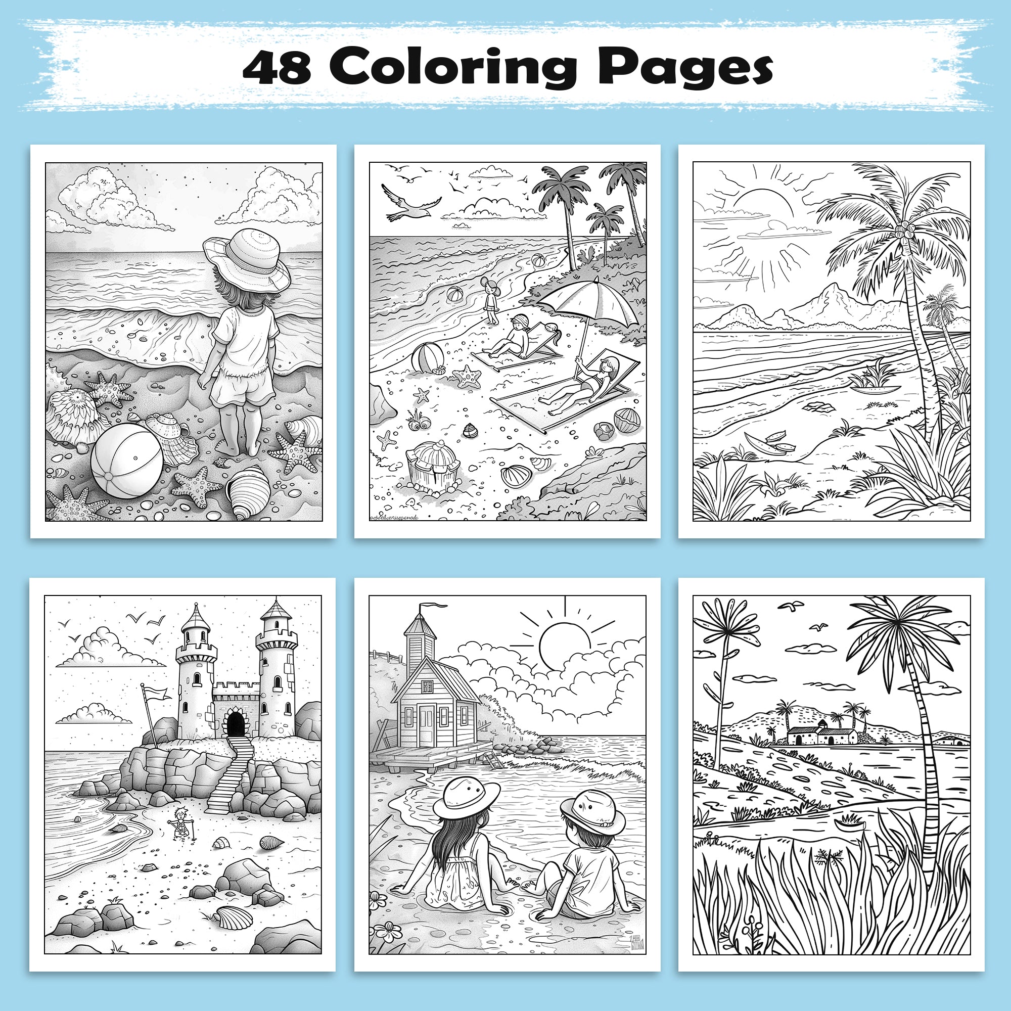 Aloha Adventures in Hawaii Coloring Pages – 48 Summer Fun Designs for Kids