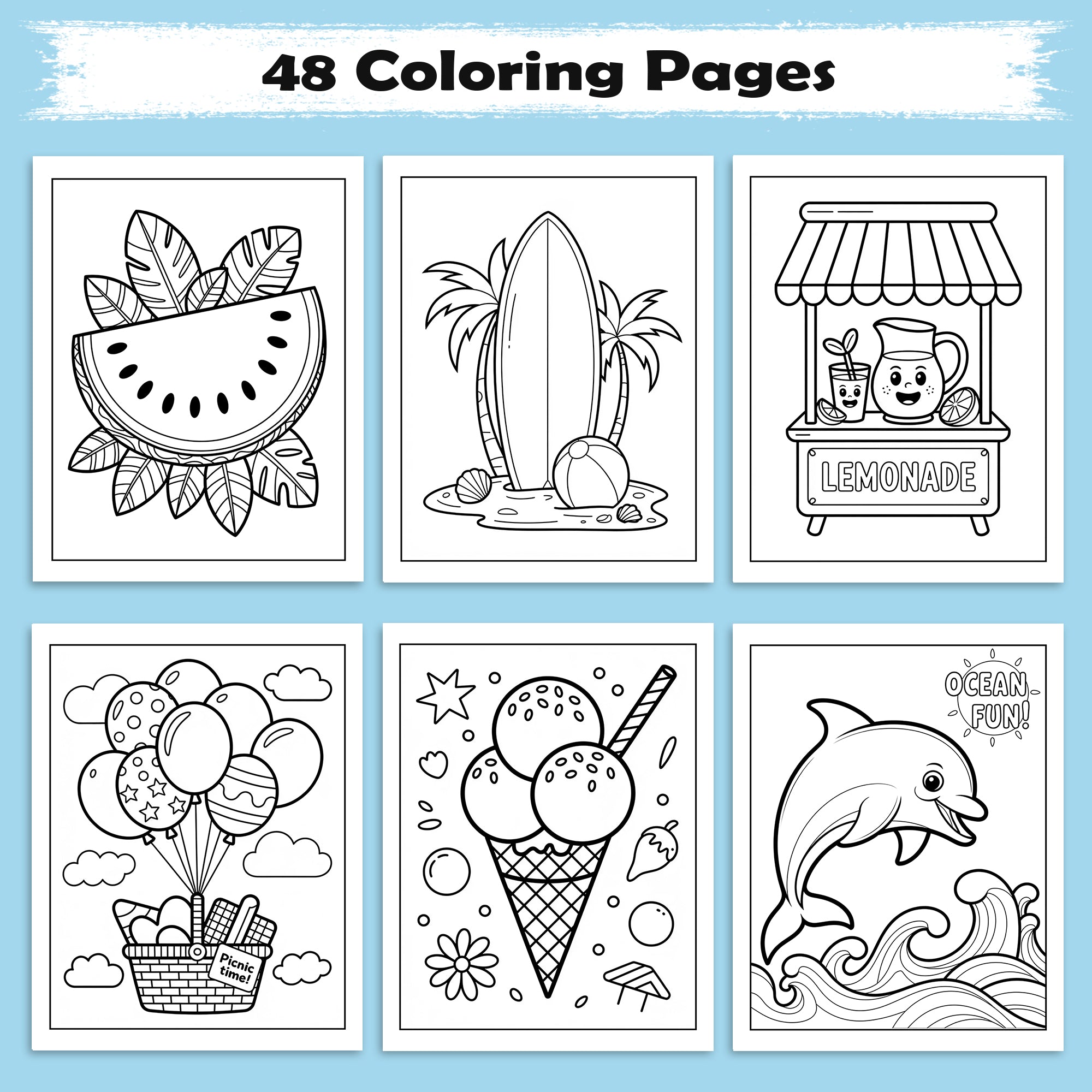 Aloha Vibes Hawaii Coloring Pages – 48 Fun Tropical Scenes for Kids