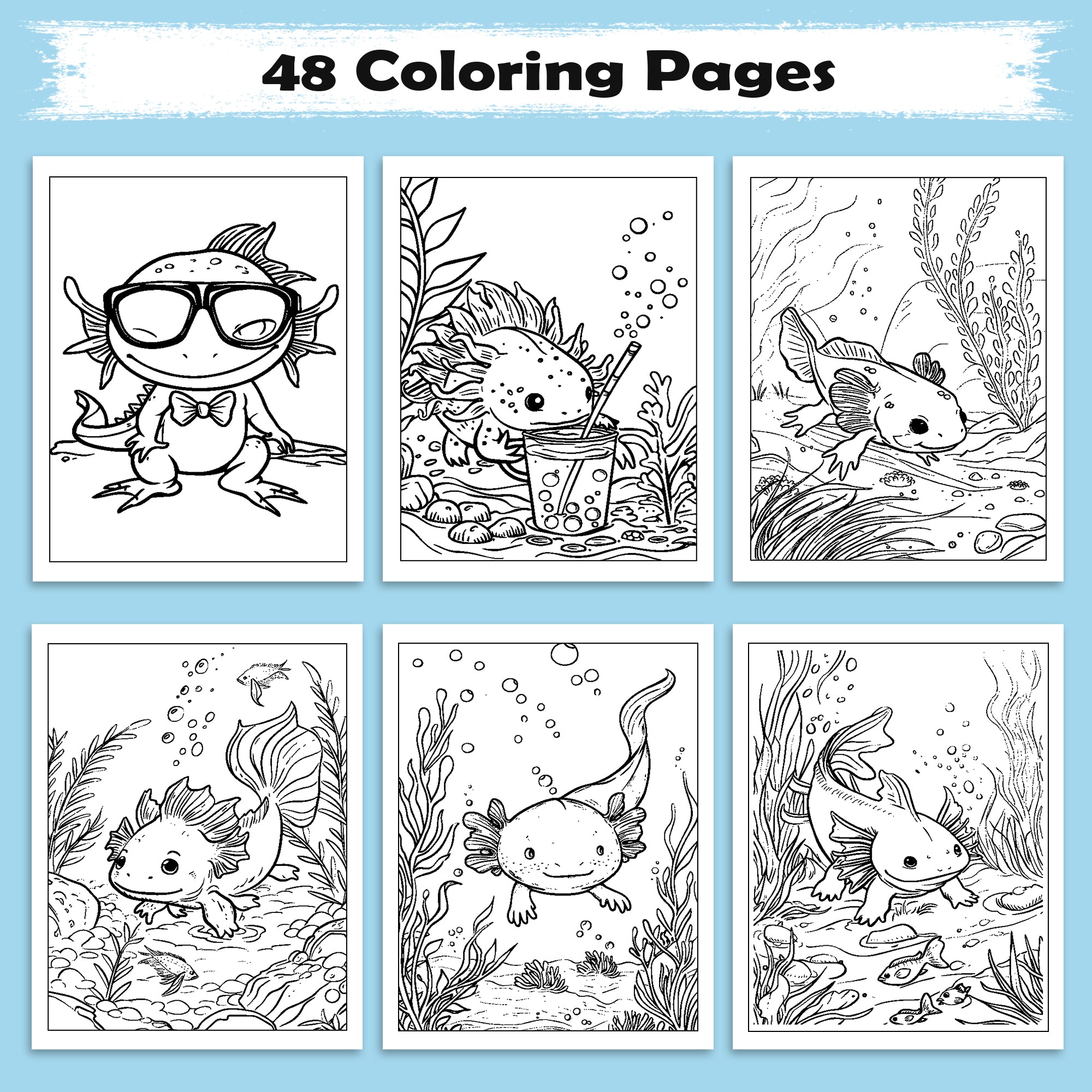 Hawaiian Reef Friends Coloring Pages – 48 Underwater Animal Designs for Kids