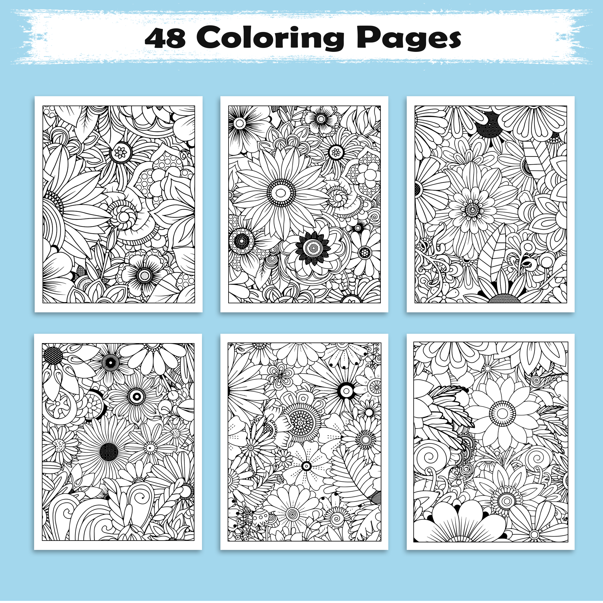 Mandala Bloom Garden Coloring Pages – 48 Floral Mandala Designs for Adults