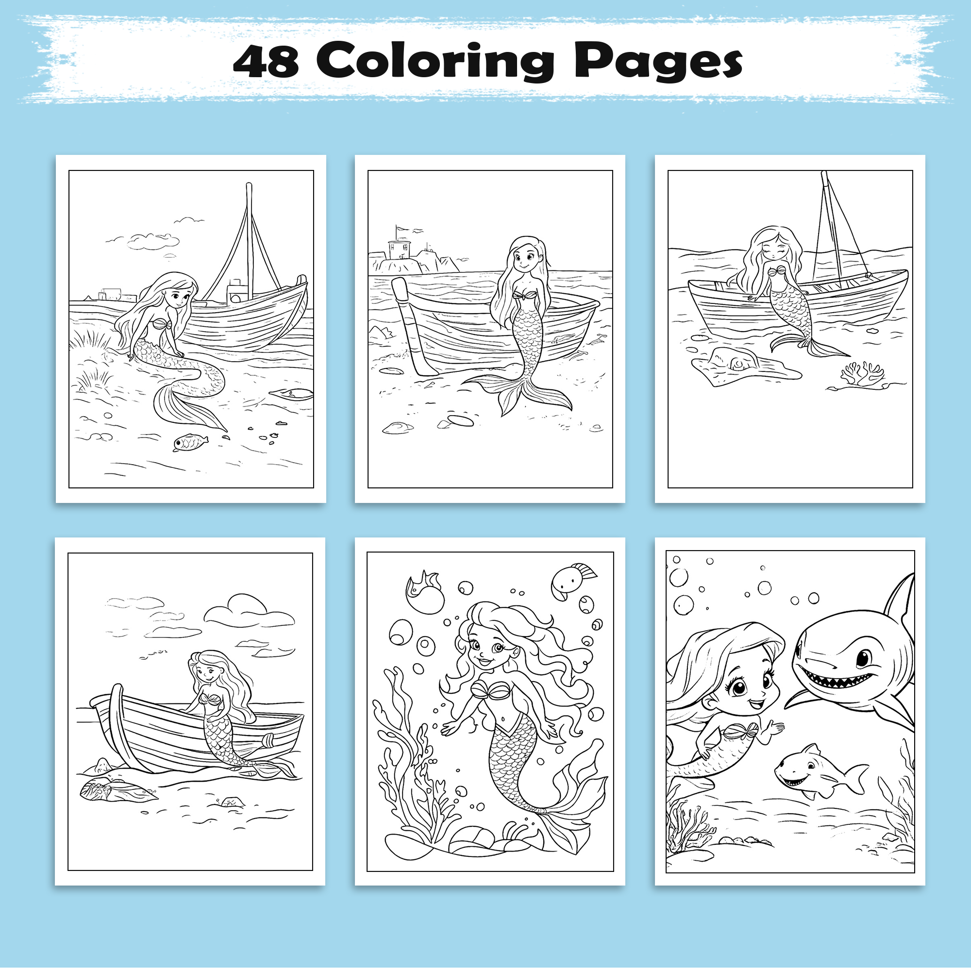 Tropical Siren Coloring Pages – 48 Magical Mermaid Moments for Kids