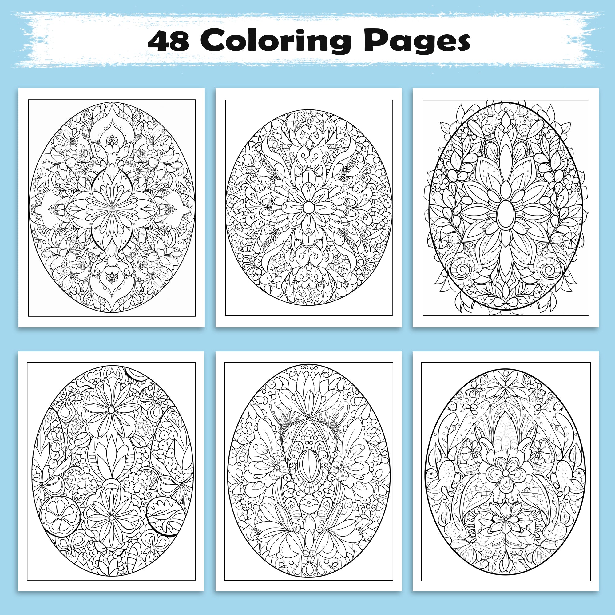 Easter Egg Mandala Coloring Pages – 48 Spring Designs for Adults