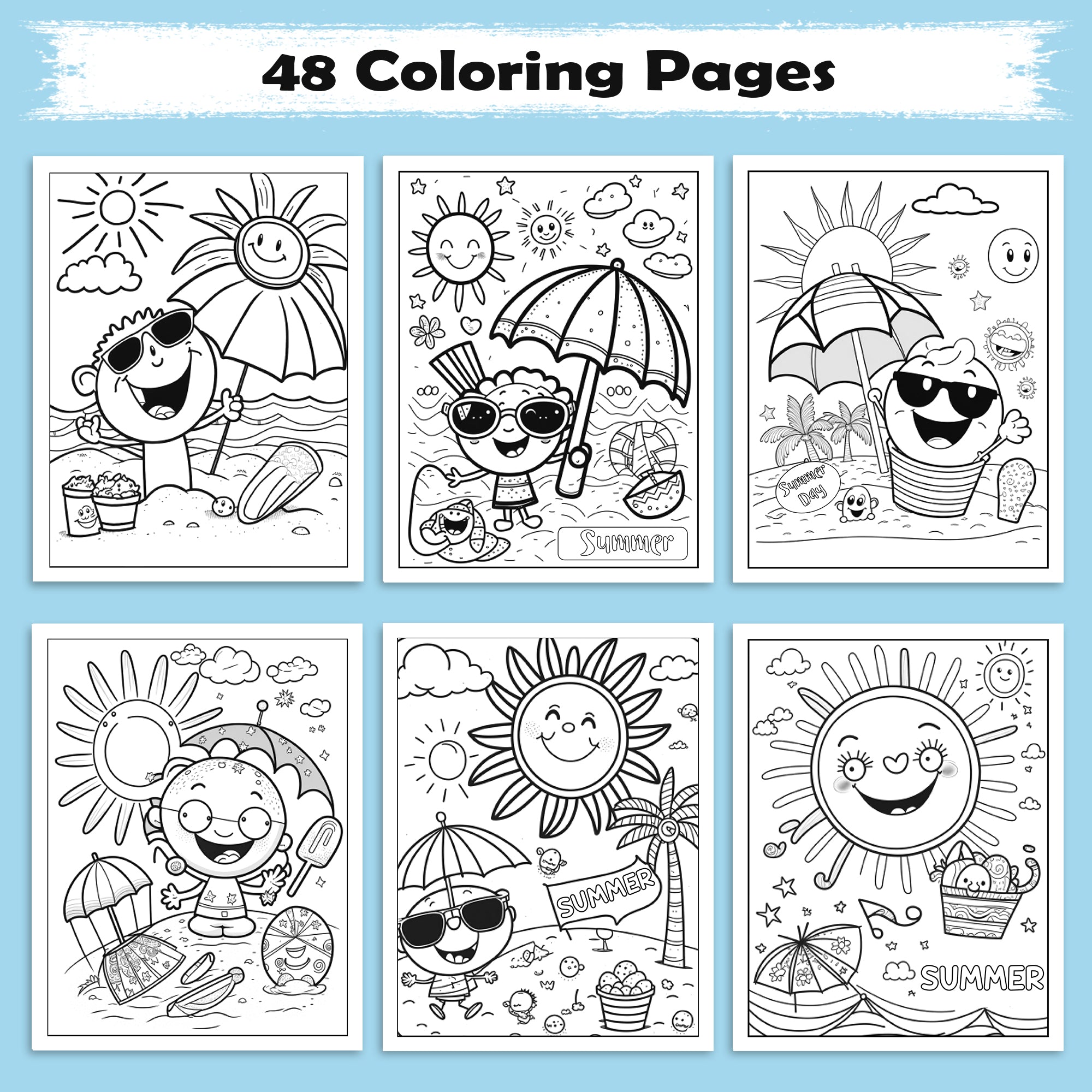 Kawaii Island Fun Hawaii Coloring Pages – 48 Adorable Beach and Ocean Illustrations for Kids
