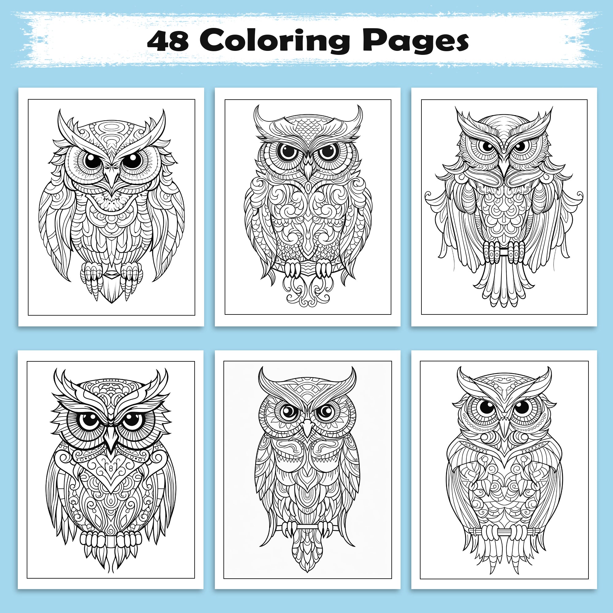 Mystic Owl Mandalas Coloring Pages – 48 Elegant Designs for Adults