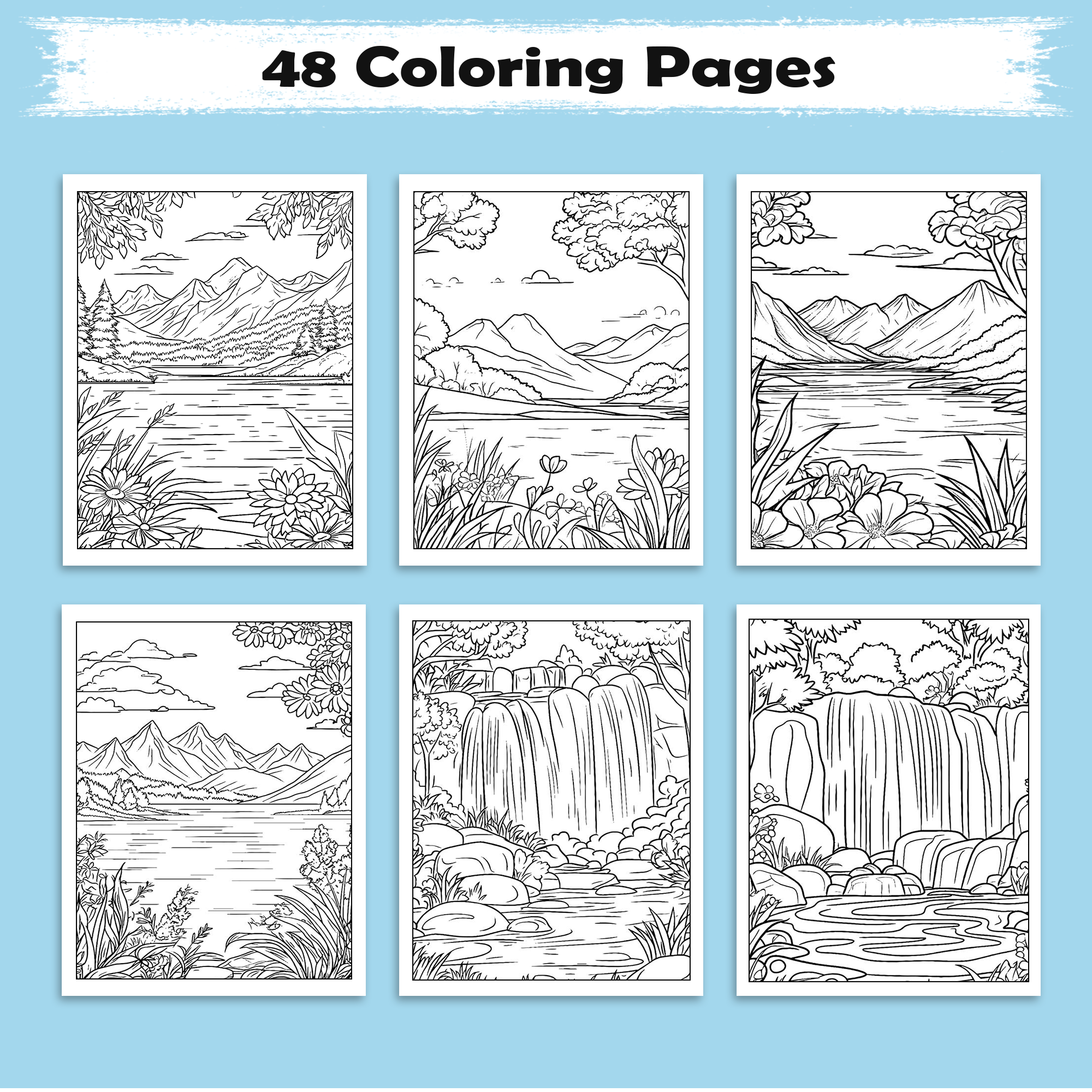 Tranquil Hawaii Views Coloring Pages – 48 Peaceful Island Landscapes – For Adults