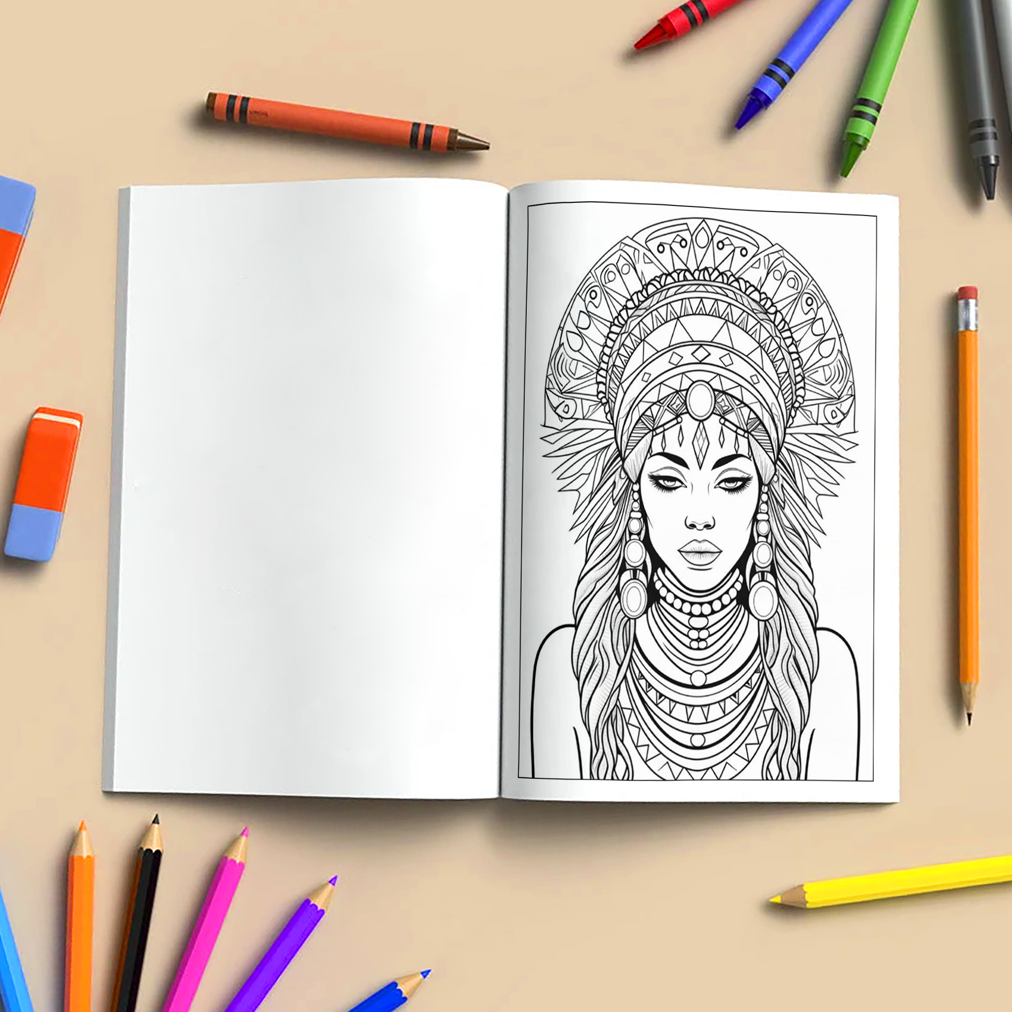 Crowned in Culture –Black Girls Coloring Pages – 48 Pages – Black Girl Magic, Regal Braids, and Cultural Beauty for Kids