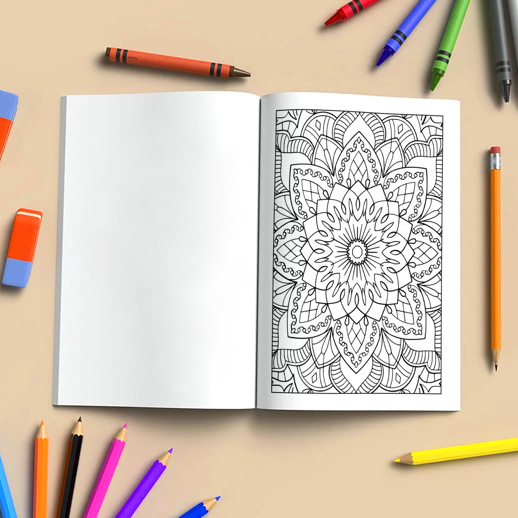 Sacred Bloom Mandalas – Mandala Coloring Pages – 48 Pages – Floral, Detailed, Stress Relief Designs – For Adults