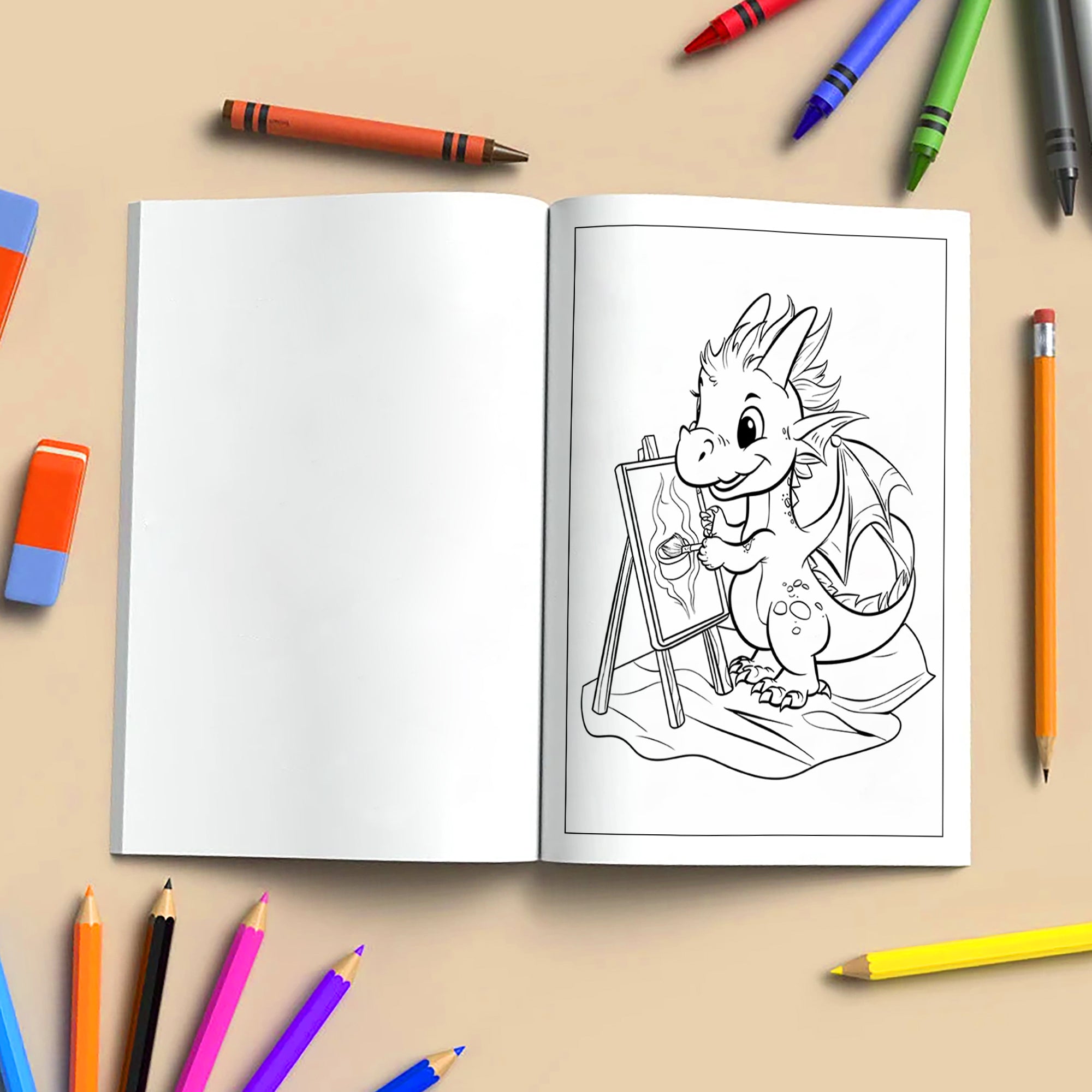 Kawaii Dinosaur World – Cute Dino Adventure Coloring Pages – 48 Pages – Magical, Fun, Easy to Color – For Kids